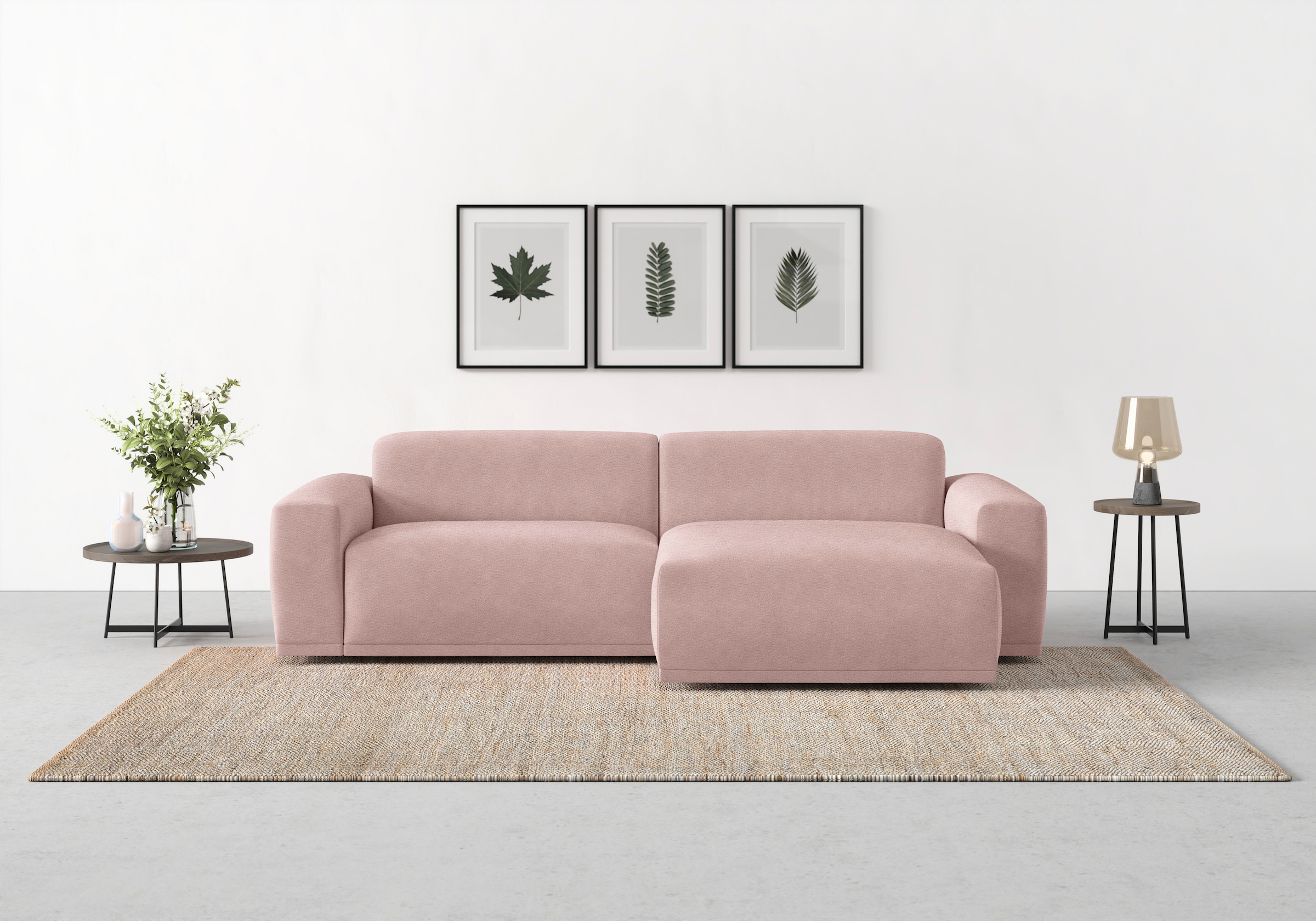 TRENDMANUFAKTUR Ecksofa »Braga, mit hochwertigem Kaltschaum, L-Form , in Cord erhältlich« modernes Sofa, Couch mit hohem Sitzkomfort, 255/72/160 cm (B/H/T)