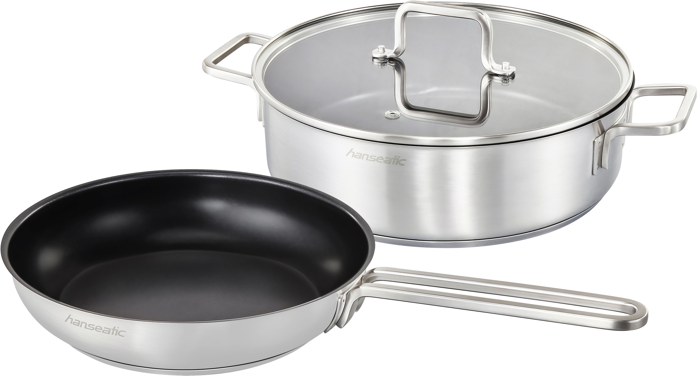 Hanseatic Pfannen-Set »DAILY« Edelstahl 18/10 Set, 1x Pfanne 24 cm, 1x Serv günstig online kaufen