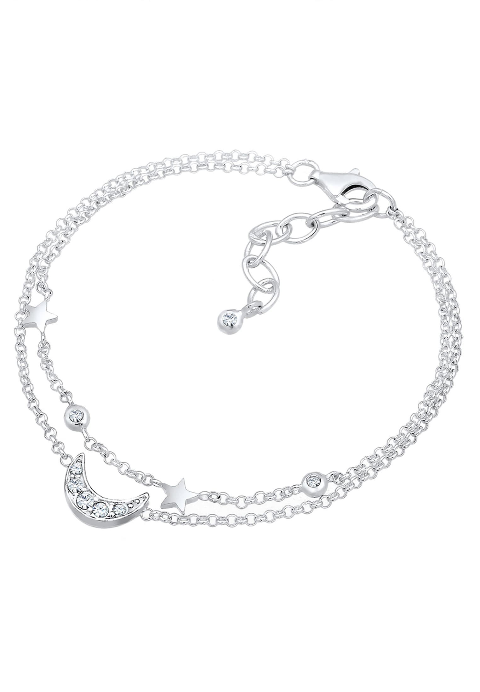 Elli Armband »Halbmond Sterne Galaxy Kristalle 925 Sterling Silber«