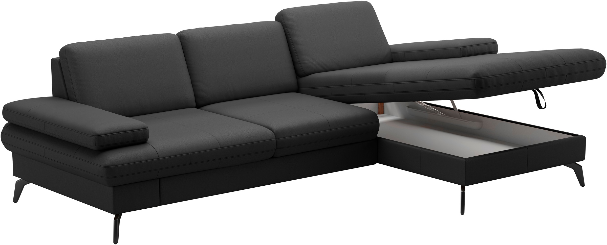 sit&more Ecksofa »Morris L-Form, inkl. Sitztiefenverstellung«, wahlweise mit Armteilverstellung, Bettfunktion & Bettkasten