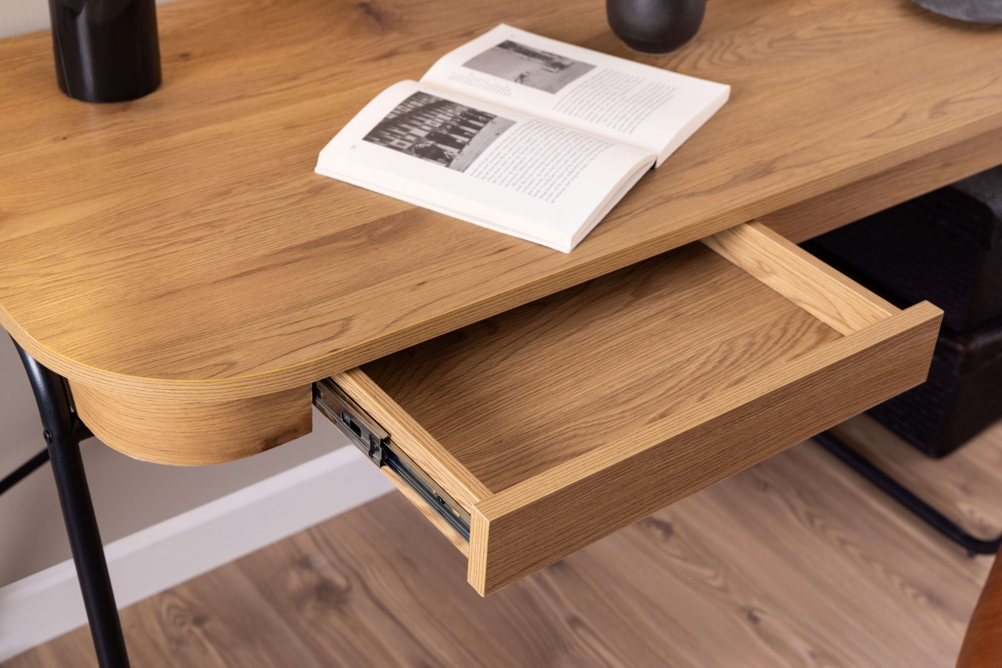 ACTONA GROUP Arbeitstisch »Blueton«, Schreibtisch, 2 Schubladen, Wildeiche rau Papier, 120x60x75 cm