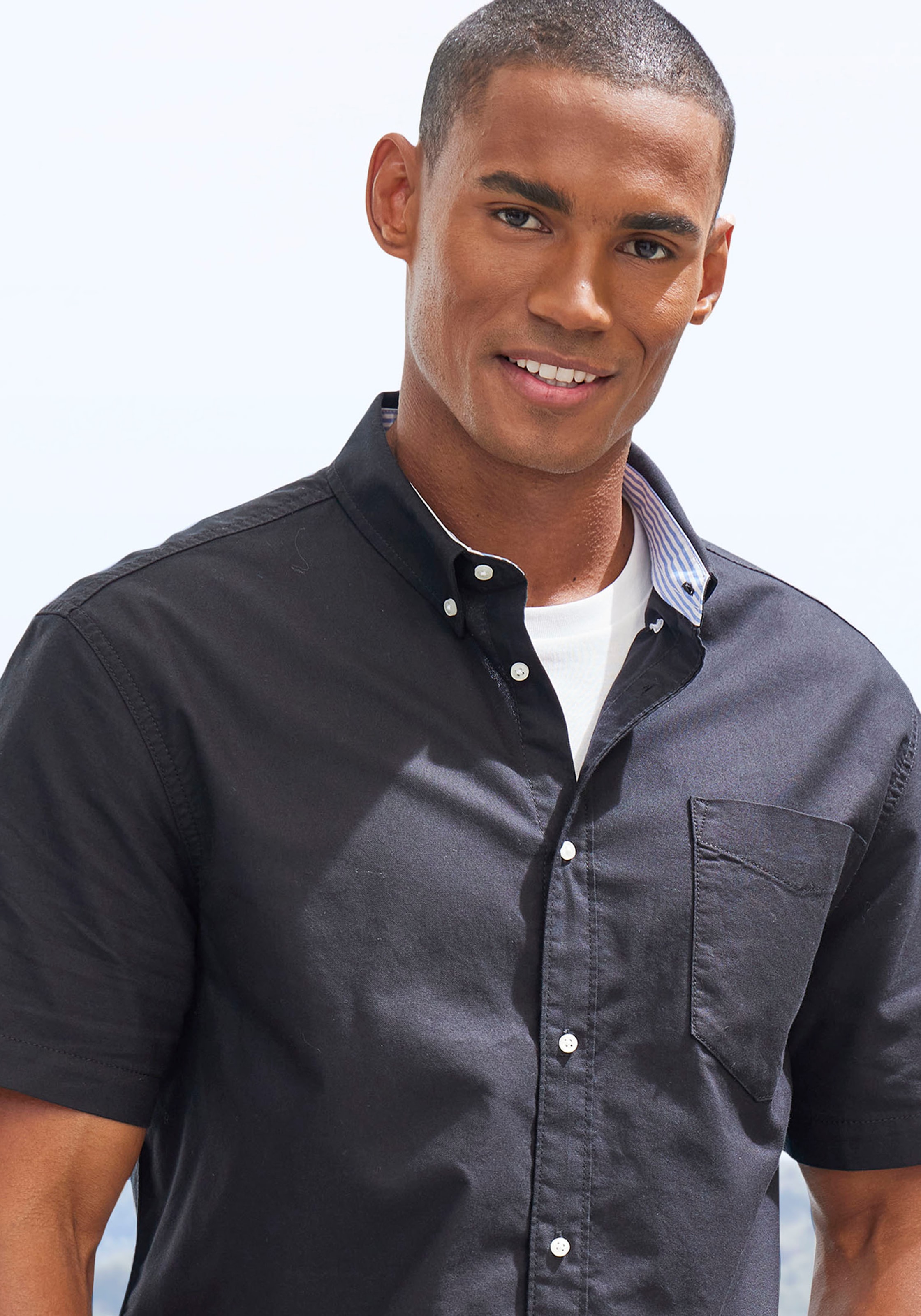 H.I.S Kurzarmhemd »regular-fit«, mit Button-down-Kragen, reine Baumwolle