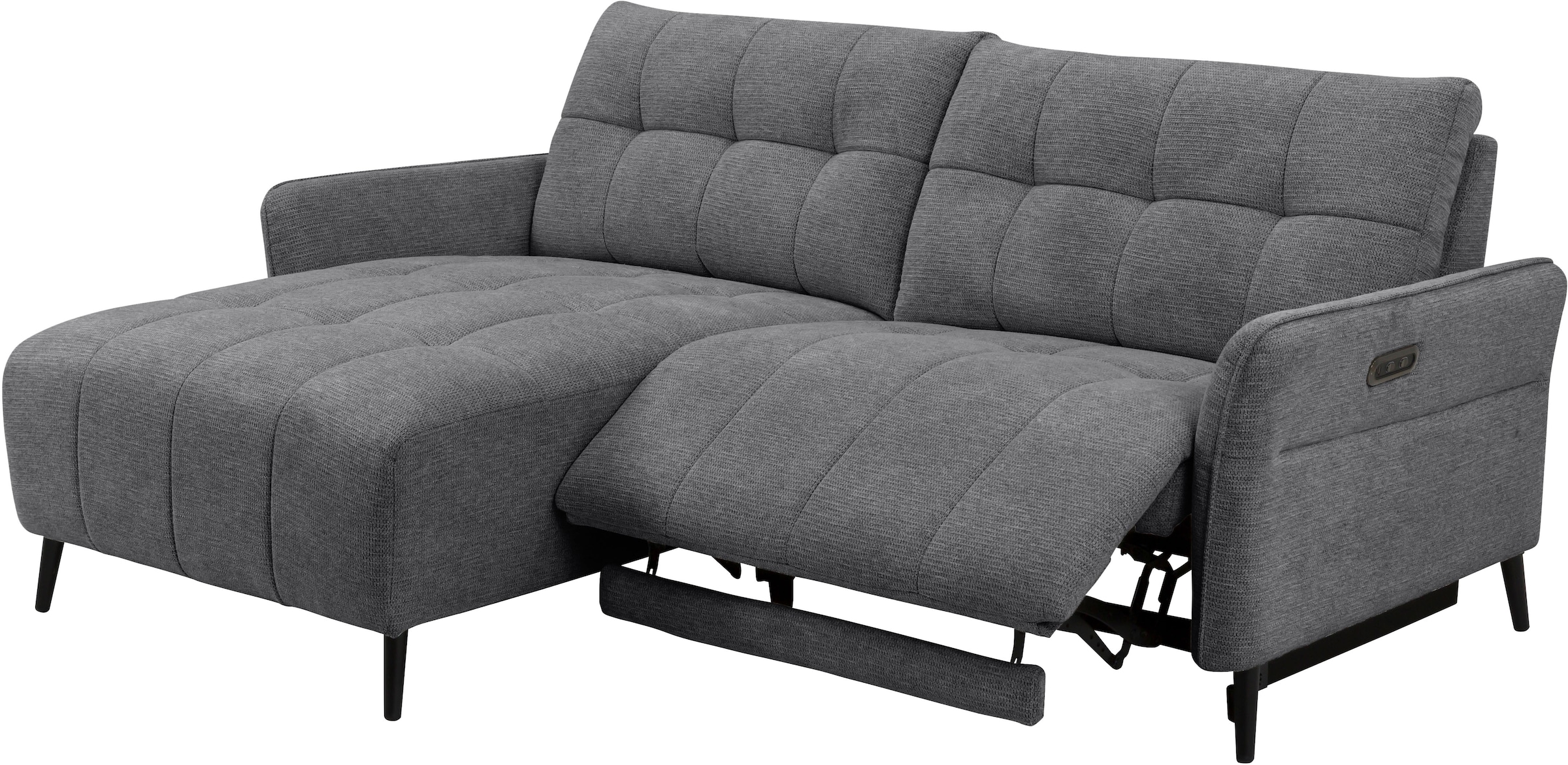 INOSIGN Ecksofa »DENIO 3-Sitzer, L-Form (Breite 209cm), elektr. Relaxfunktion, USB-A/C«, Liegefunktion durch Recliner, Federkernpolsterung