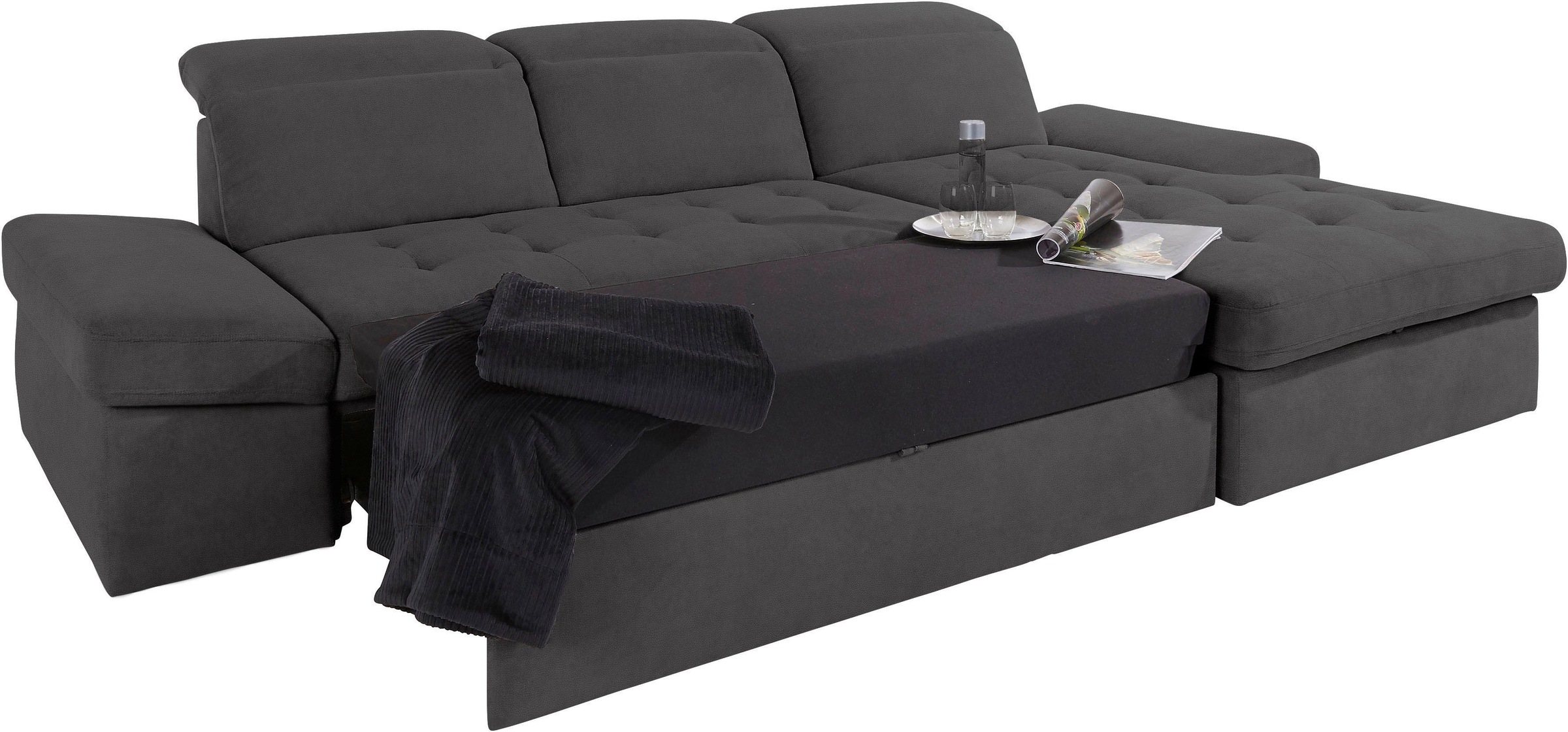 sit&more Ecksofa »Stardust L-Form«, wahlweise mit Bettfunktion und Bettkasten