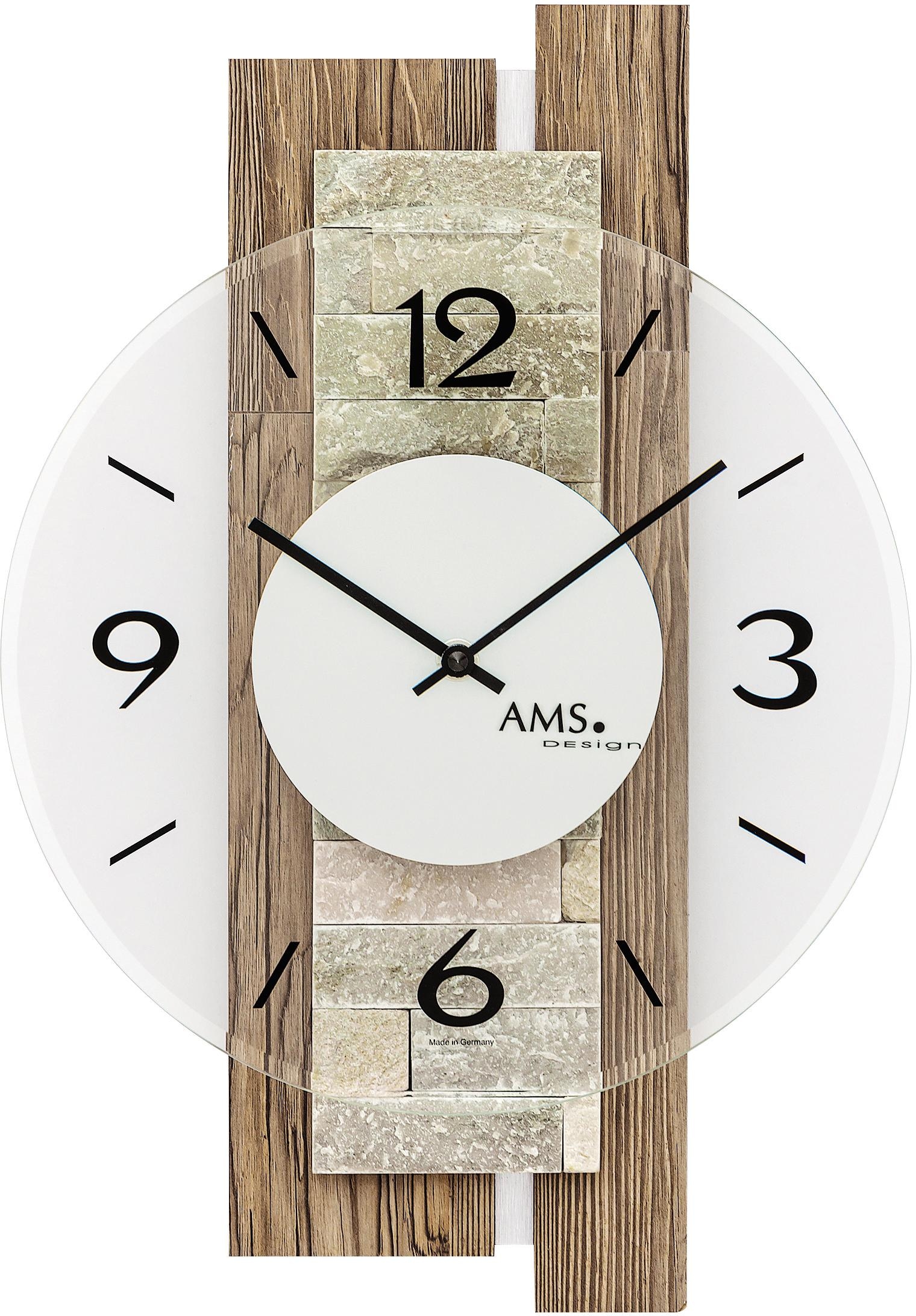 AMS Wanduhr »W9543«, Quarzuhr,Holz,Wohnzimmer,Esszimmer,Küche,Arbeitszimmer günstig online kaufen