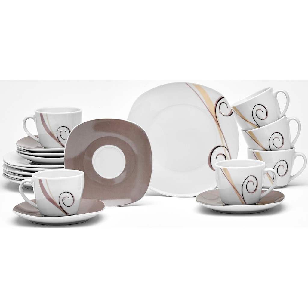 van Well Kaffeeservice »Geschirr-Set, Service ALLEGRO«, (Set, 18 tlg.)