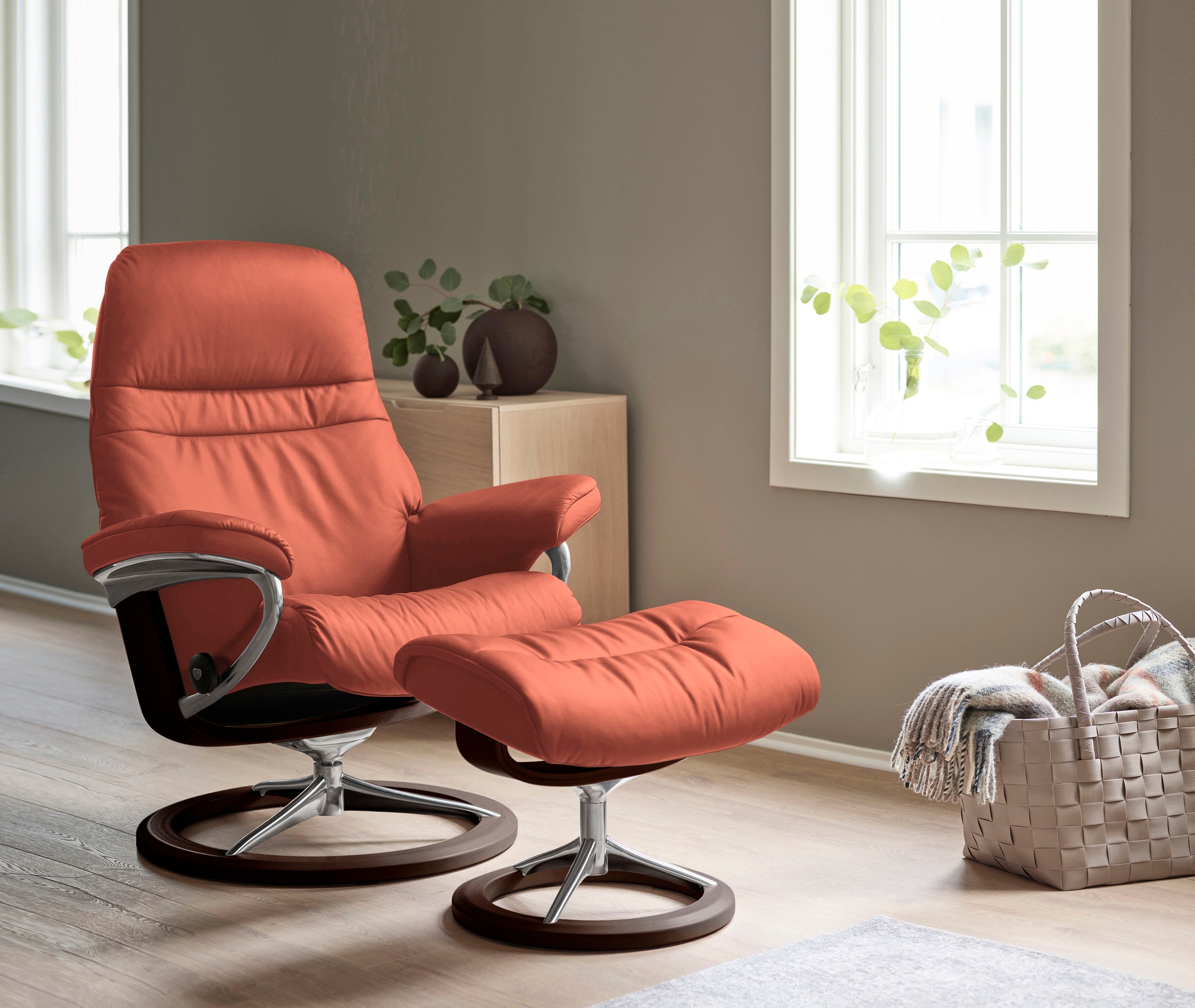 Stressless® Relaxsessel »Sunrise« Relaxsessel mit Hocker, mit Signature Bas günstig online kaufen