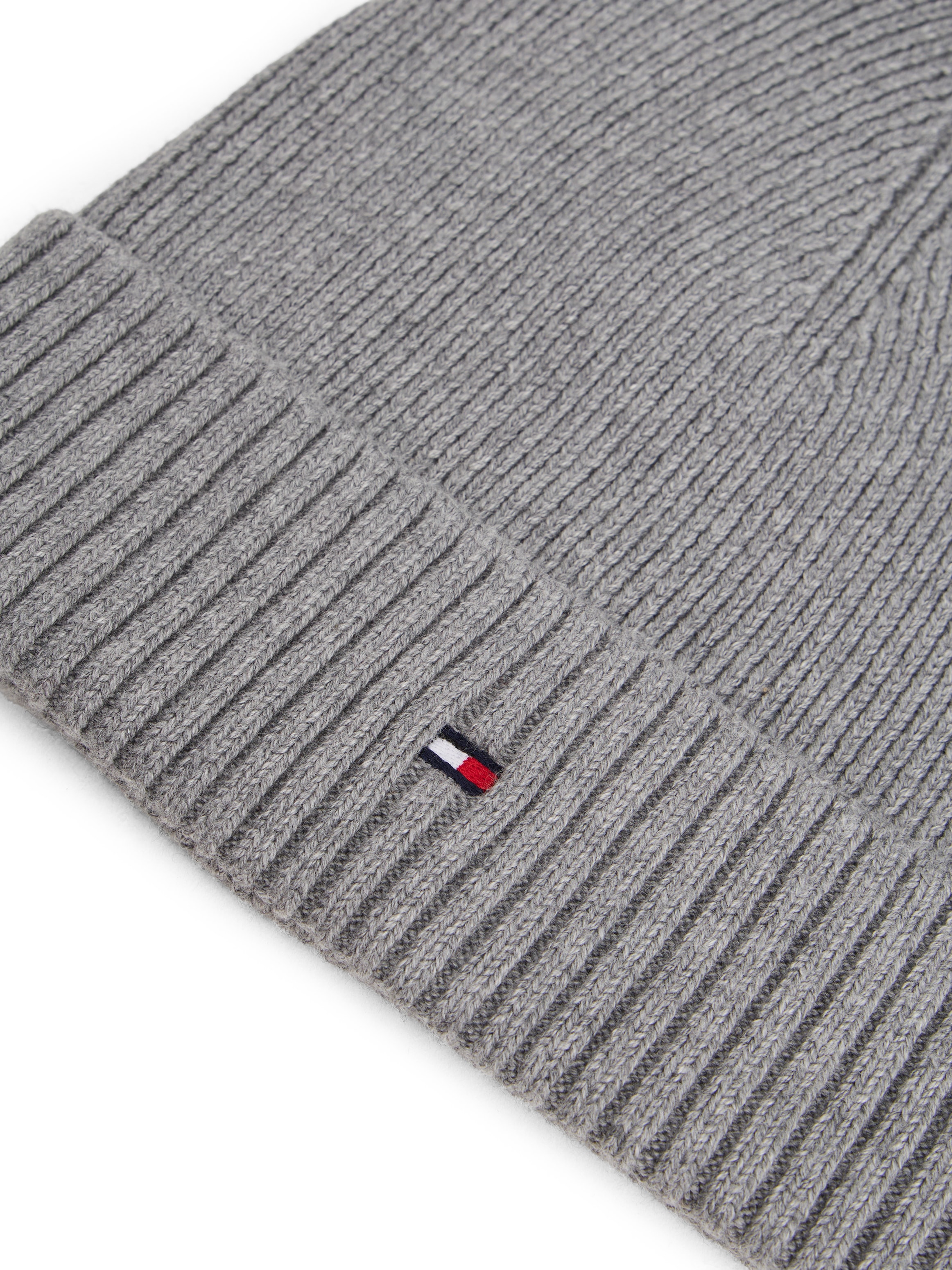 Tommy Hilfiger Strickmütze »TH FLAG PIMA COTTON BEANIE«, mit Logostickerei