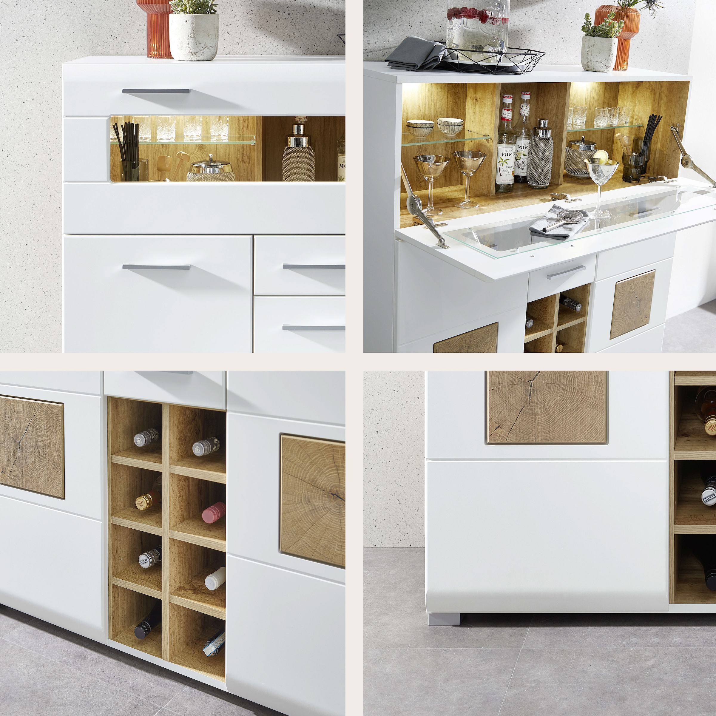 Innostyle Barschrank »FUN PLUS, TOPSELLER!«, (Barschrank), Maße: 120 x 129 x 37 cm (B/H/T), mit LED-Beleuchtung