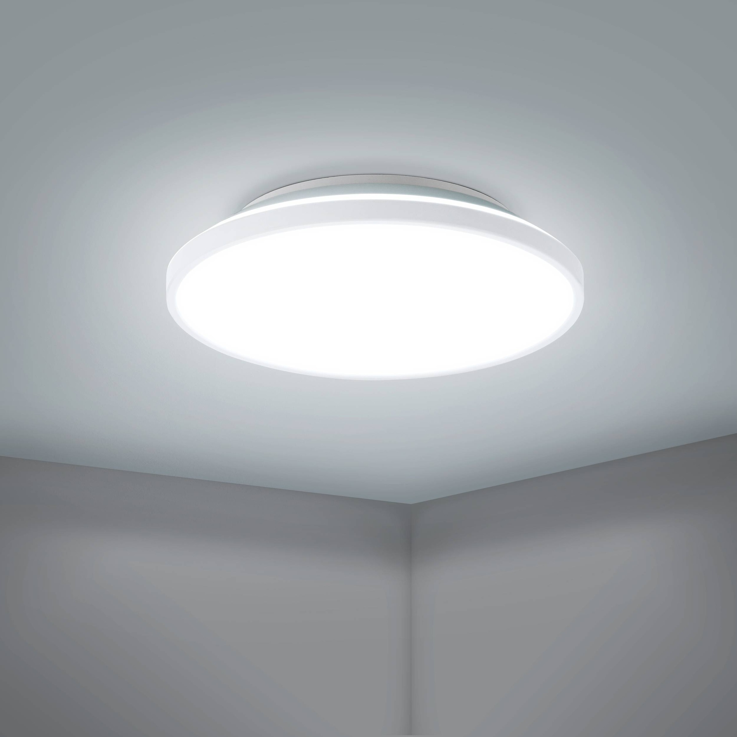 EGLO Aufbauleuchte »Crespillo Aufbaulampe, Deckenlampe aus Stahl und Kunststoff, Lampe« LED-Modul 1 Stk. Neutralweiß Aufbauleuchte, Deckenlampe in Weiß, LED Aufbaulampe, Ø 31,5 cm