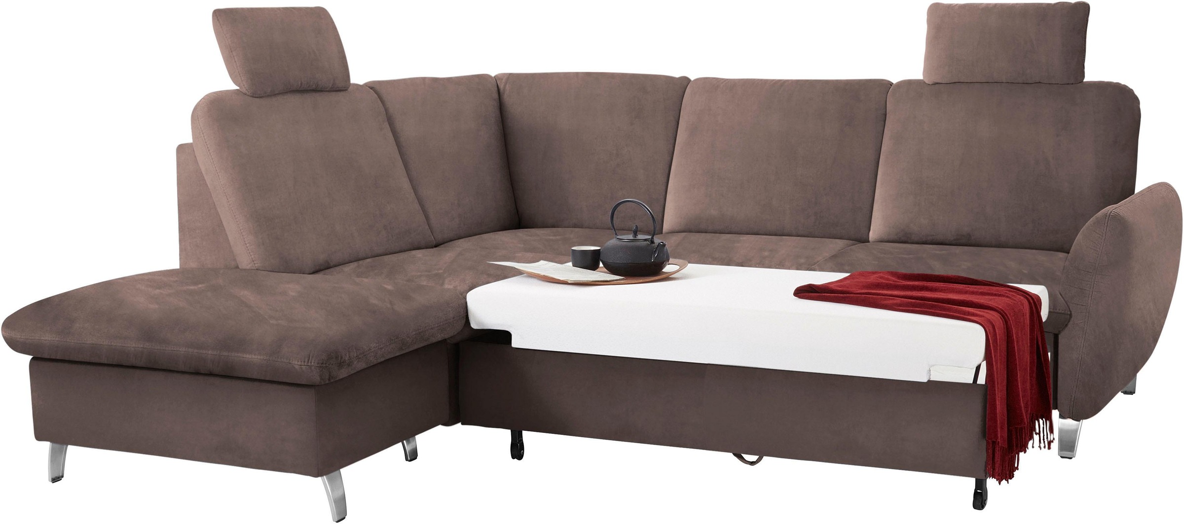 sit&more Ecksofa »Daytona L-Form«, mit Federkern, zwei Kopfstützen und wahlweise mit Bettfunktion