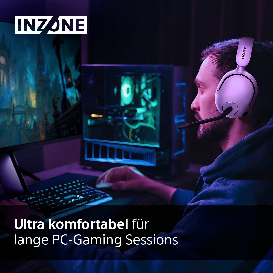 Sony Gaming-Headset »INZONE H5«, Bluetooth, Rauschunterdrückung, 360 SpatialSound, 28Std Akkulaufzeit, geringe Latenz, Mic mit AI