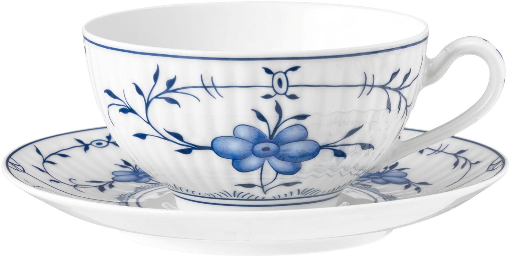 Seltmann Weiden Teeservice »Geschirr-Set, 18 Teile, Amina Strohblume, klein«, (Set, 18 tlg., 6x Teeobertasse, 6x Kombi-Untertasse, 6x Brotteller), Stäbchenrelief, die Strohblume, Blütenmotiv