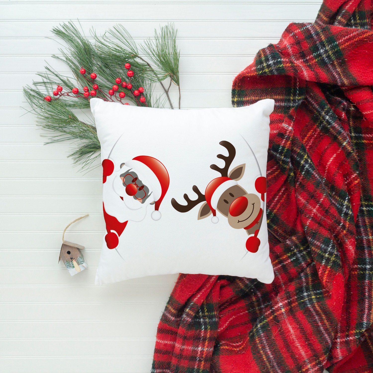 queence Dekokissen »Santa«, Kissenhülle,Weihnachtsmann,Rentier,Weihnachten, günstig online kaufen