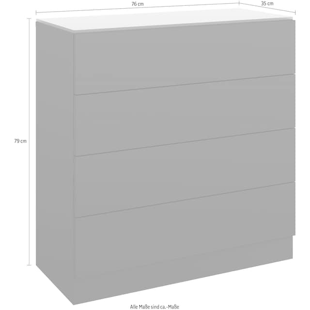 borchardt Möbel Kommode »Vaasa«, Breite 76 cm, Glasoberboden auf Rechnung  kaufen