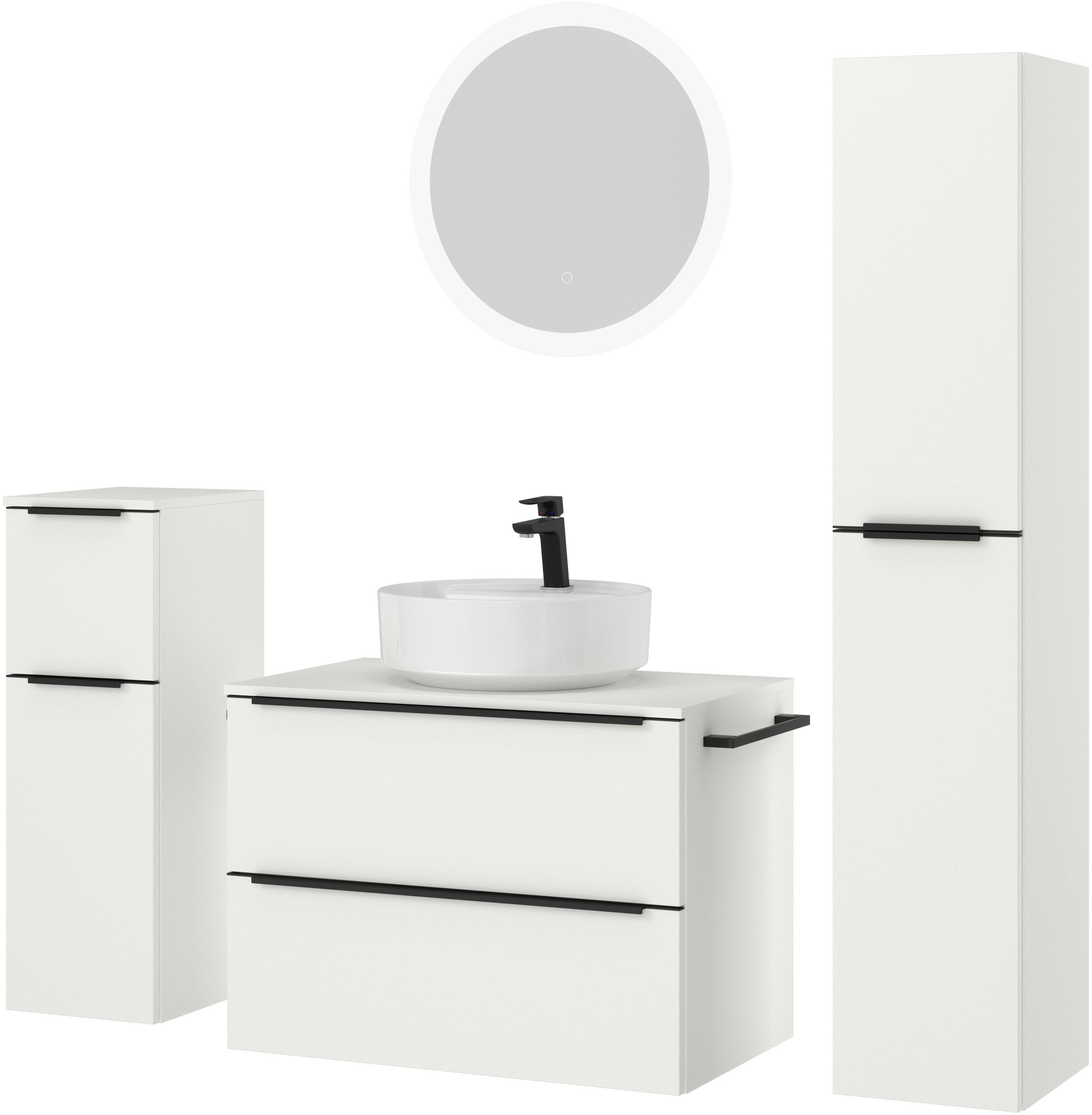 nobilia® Badmöbel-Set »Alvene« vormontiert, mit Soft-Close, 4 Stk. tlg. günstig online kaufen