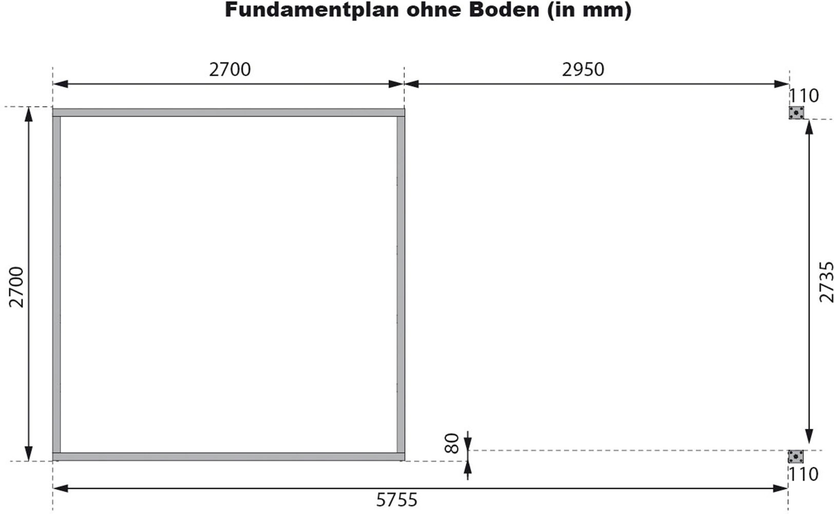 Karibu Gartenhaus »"Plutino A" SET, Anbaudach 3m breit«, naturbelassen-weiß, -staubgrau oder -anthrazit
