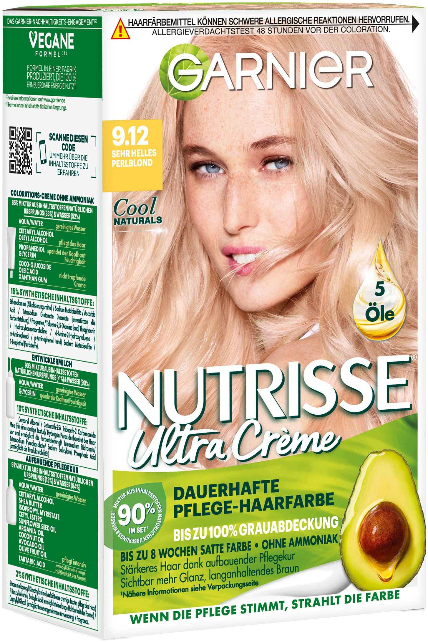 GARNIER Coloration »Garnier Nutrisse Ultra Crème«, (Packung, 3 tlg.), mit pflegender Formel