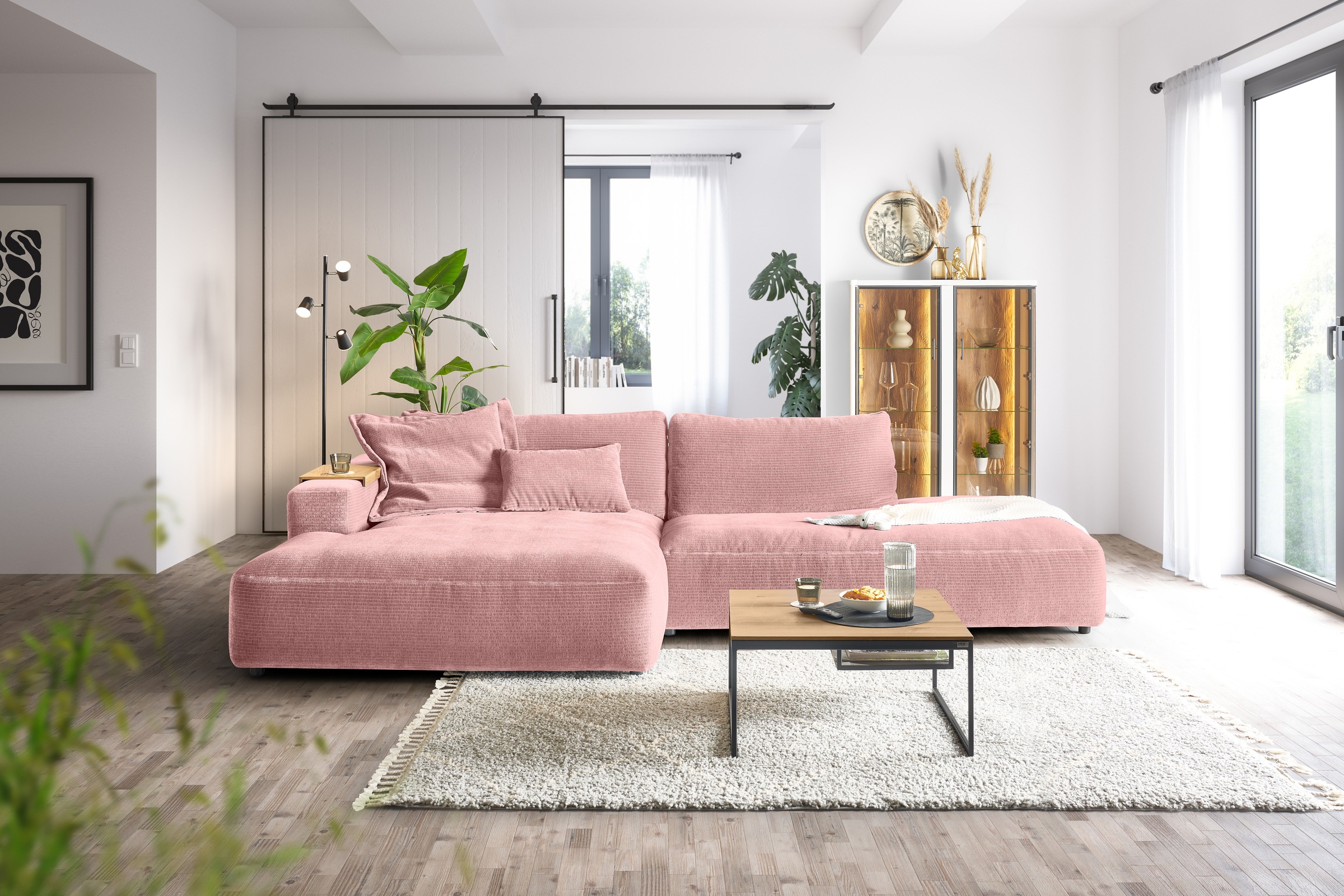 Musterring Ecksofa »Lucia«, verschiedene Farben, großer Longchair mit Armlehne, B330 x T190 cm
