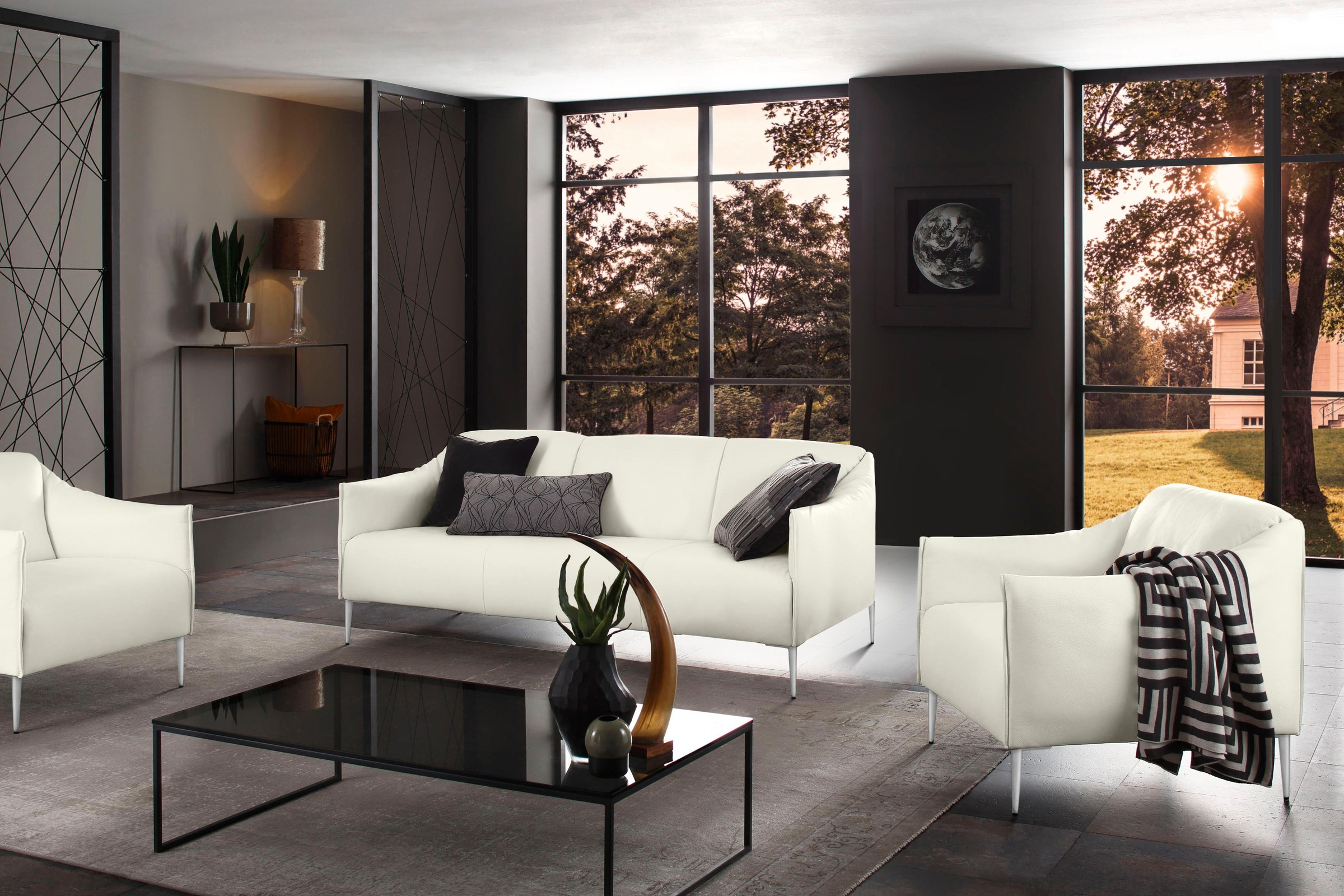 W.SCHILLIG 2,5-Sitzer »sally« mit Metallfüßen in Chrom glänzend, Breite 194 cm