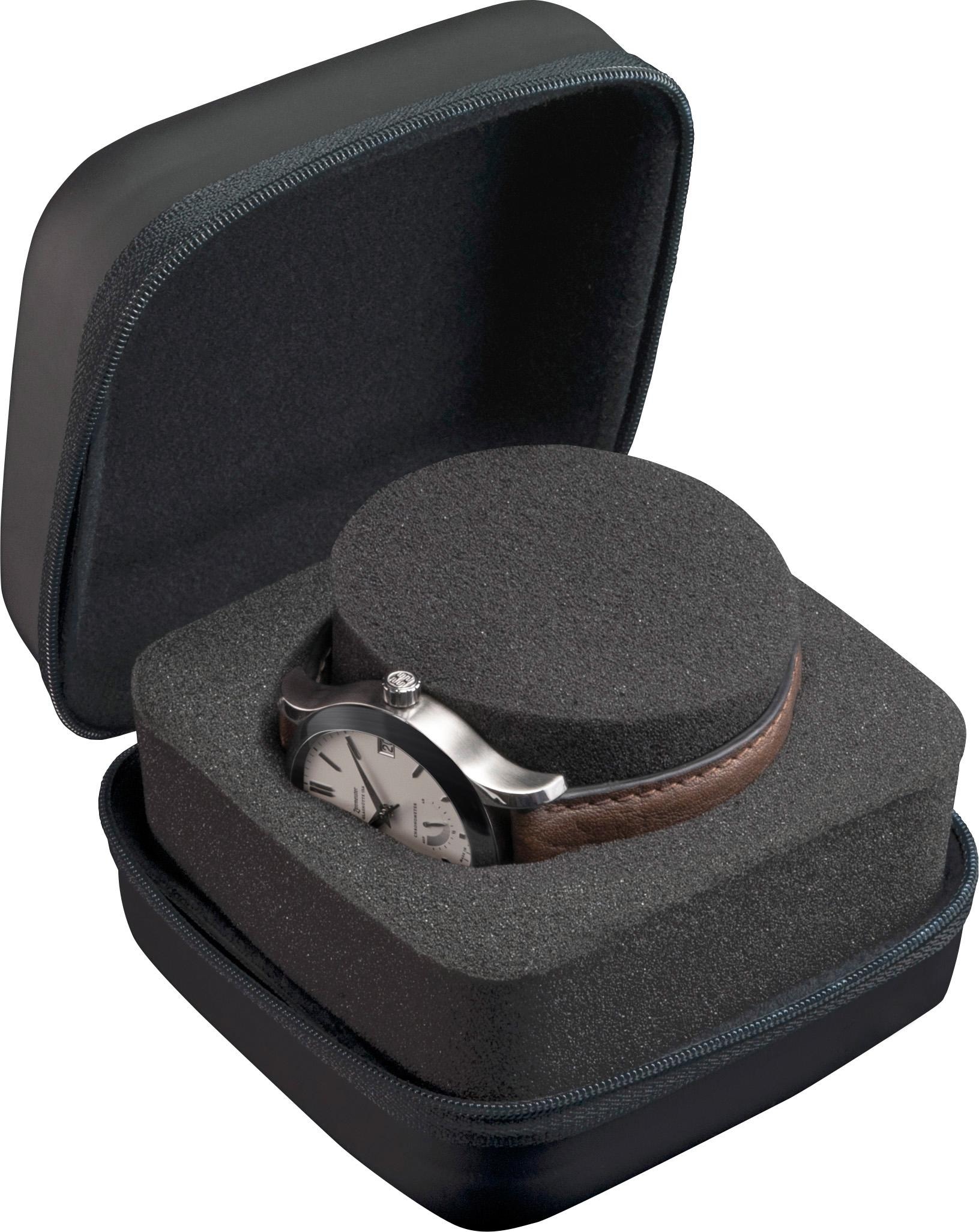Uhrenetui 324185 Uhrenaufbewahrung, Reiseetui für Uhren, Ø Uhr max. 55 mm schwarz