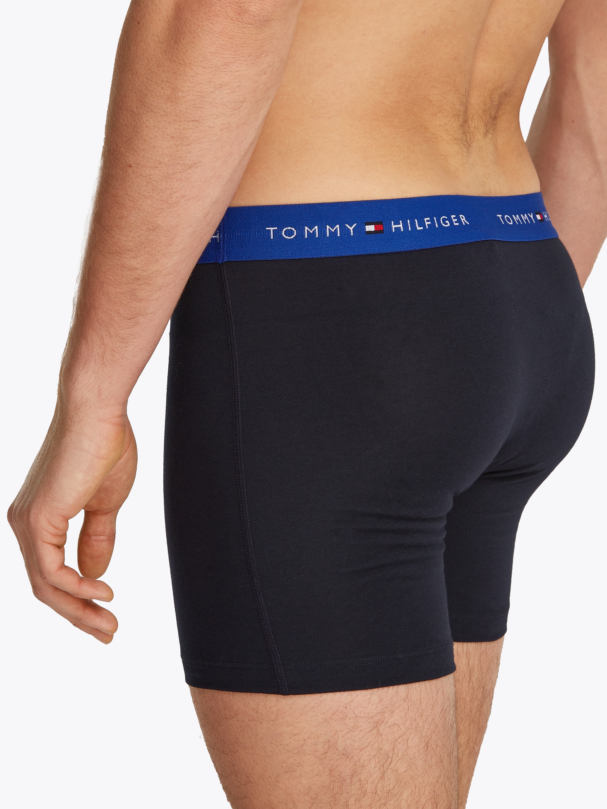 Tommy Hilfiger Underwear Boxershorts »3P BOXER BRIEF WB«, (Packung, 3 St., 3er-Pack), mit kontrastfarbenem Logobund