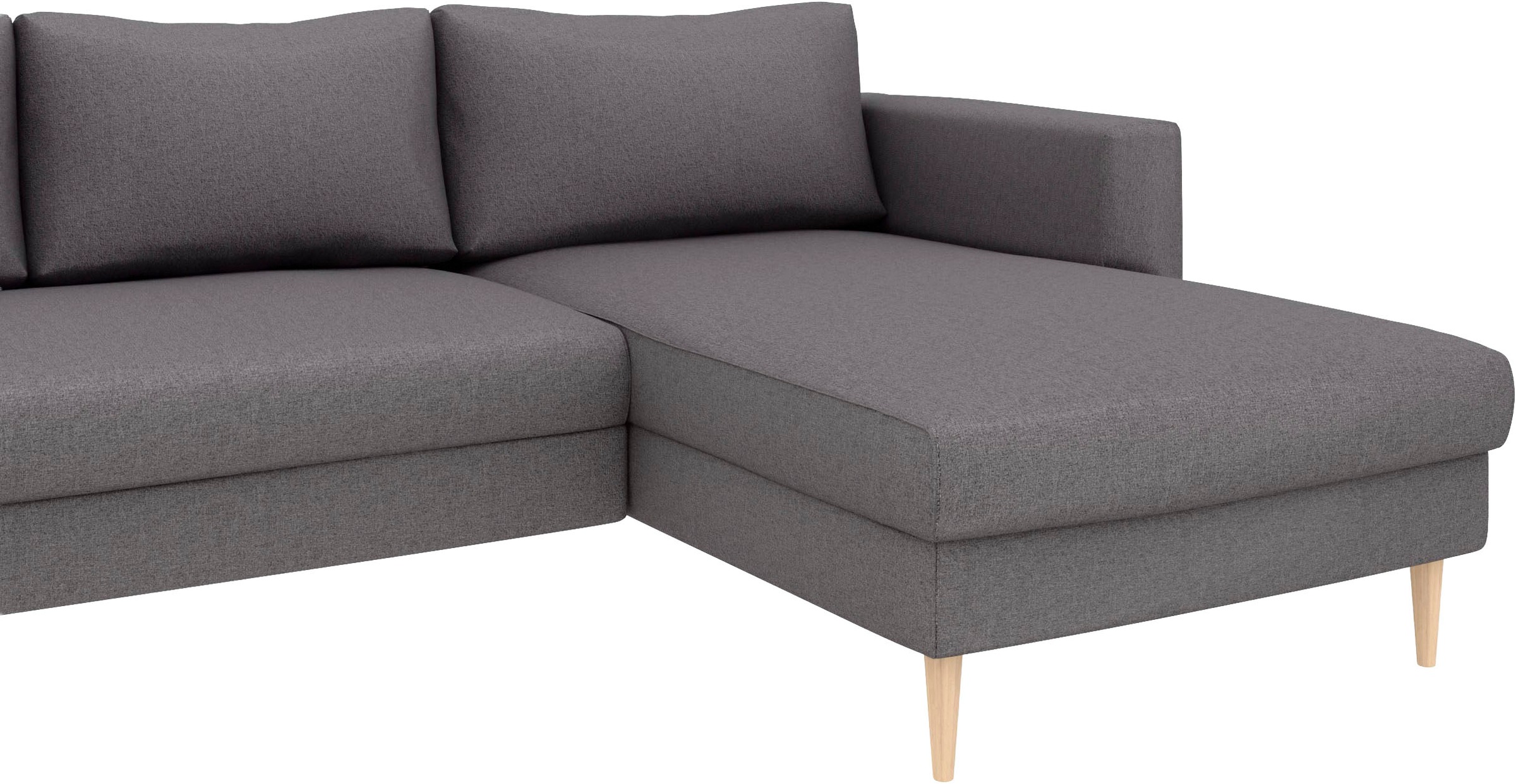 TRENDMANUFAKTUR Wohnlandschaft »Amazing, wahlw. mit Schlaffunktion & Bettkasten, Fuß Buche lackiert« Sofa in U-Form, in Cord oder Struktur, Breite 305 cm