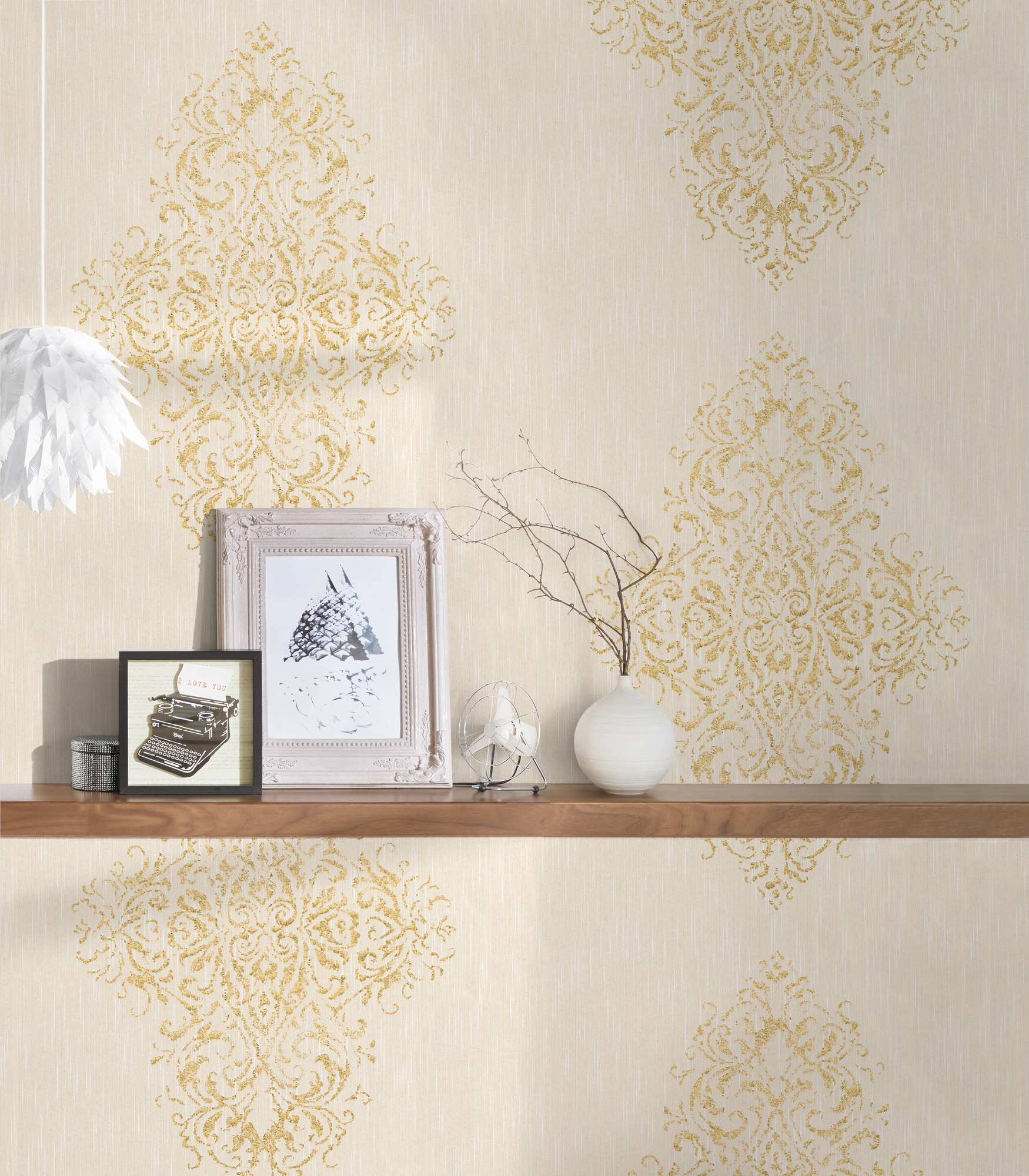 Architects Paper Textiltapete »Luxury wallpaper« Barock | gemustert | ornamental leicht strukturiert Textil Tapete Barock Metallic Effekt Tapeten Wohnzimmer Schlafzimmer
