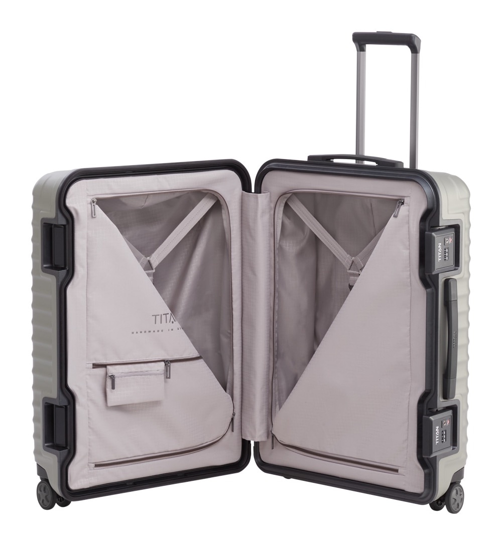 TITAN® Hartschalen-Trolley »LITRON Frame, verschiedene Größen und Farben, Safeplus-Verschluss«, 4 Rollen, Hartschalen-Koffer Made in Germany mit 10 Jahren Herstellergarantie