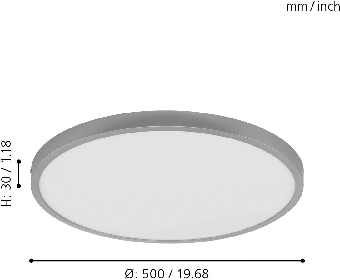 EGLO Aufbauleuchte »FUEVA 1«, 1 flammig, Leuchtmittel LED-Board | LED fest integriert, schlankes Design, nur 3 cm hoch, Durchm. 50 cm