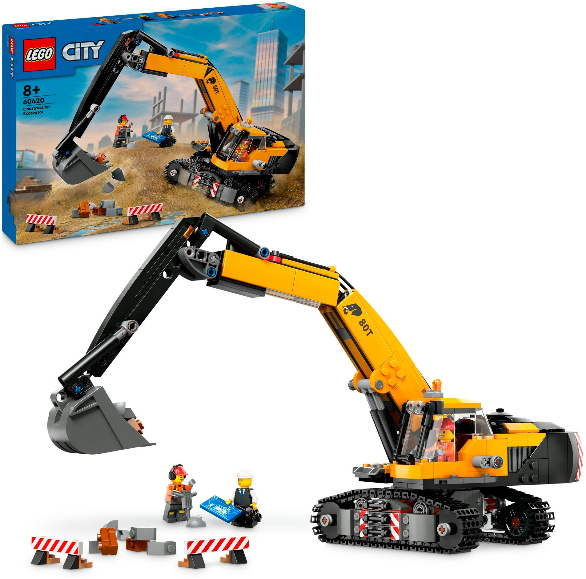 LEGO® Konstruktionsspielsteine »Raupenbagger (60420), LEGO City«, (633 St.), Made in Europe