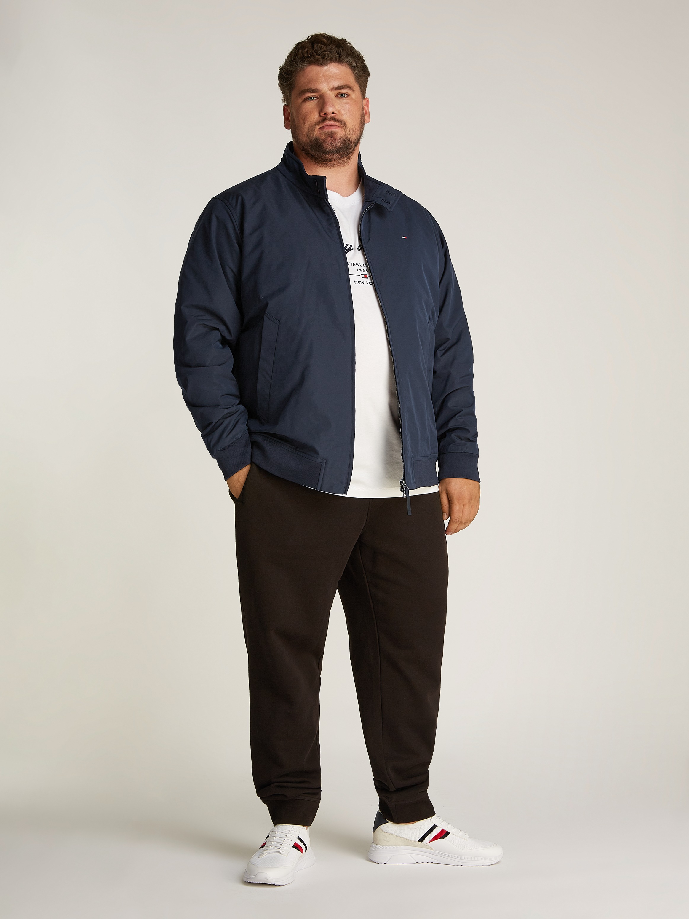 Tommy Hilfiger Big & Tall Allwetterjacke »BT-HARRINGTON JACKET-B«, in Großen Größen, Logostickerei