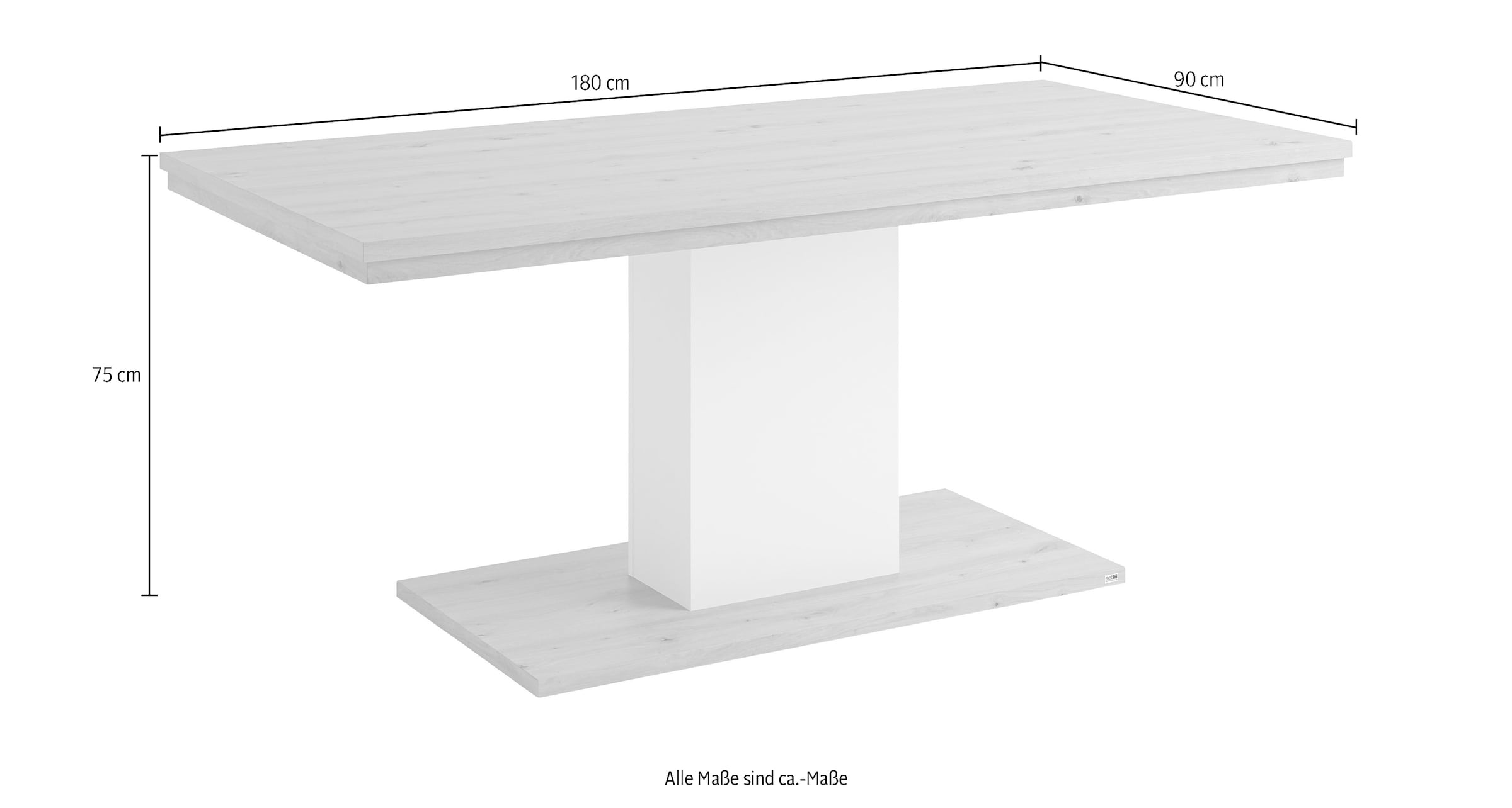 set one by Musterring Esstisch »Lancaster«, Wahlweise in 2 Farben, Maße (BxHxT in cm) 180 x 75 x 90 cm