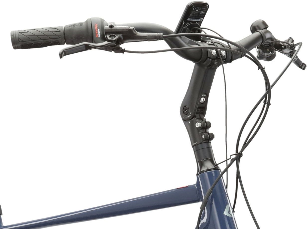 Kross »E-Citybike Sentio Hybrid 4.0 28 Zoll blau - Shimano Mittelmotor« 7 Gang Shimano NEXUS Schaltwerk Nabenschaltung Mittelmotor 250 W SHIMANO 36 V/250 W, Mittelmotor DU-E500