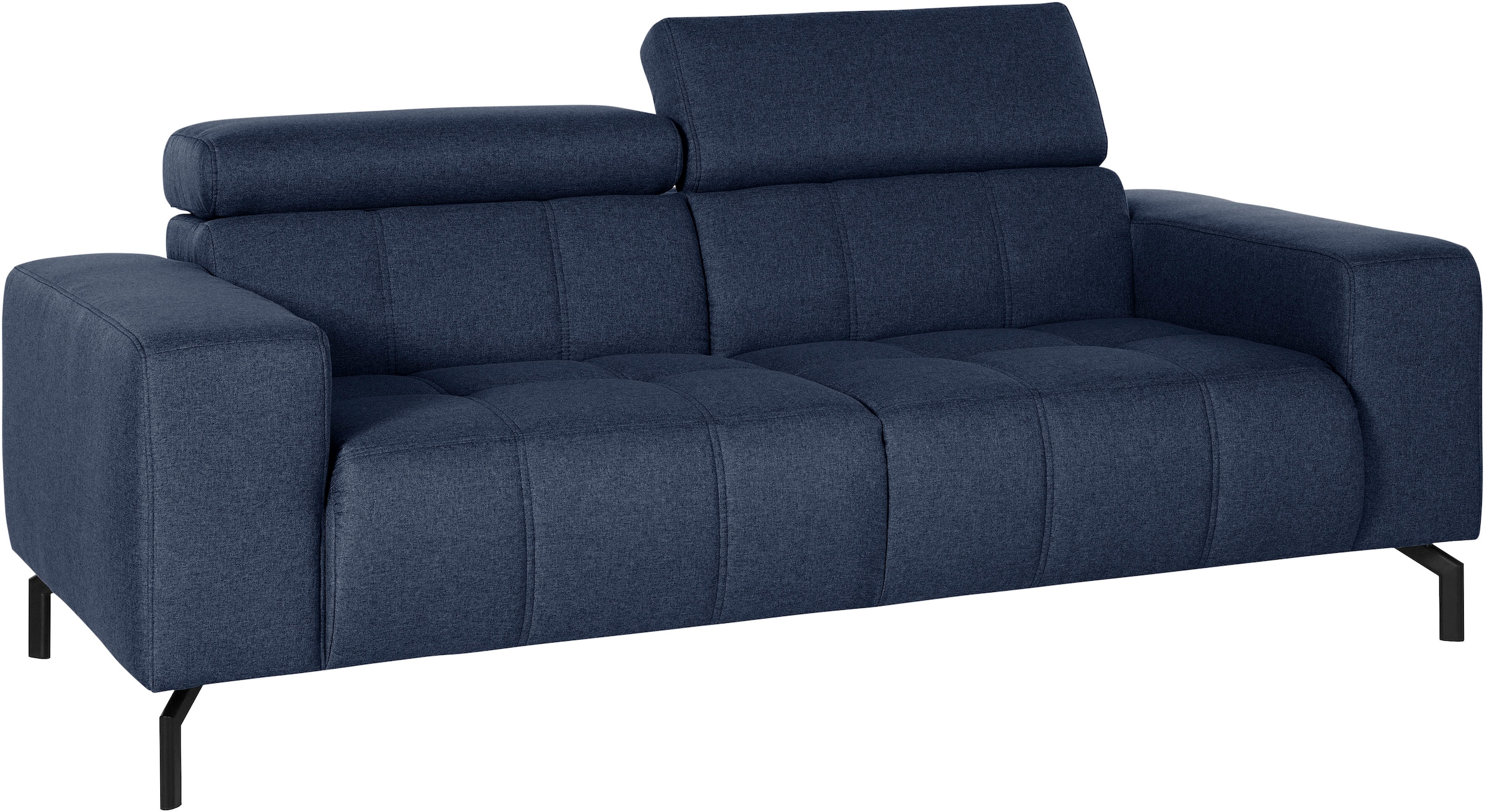 DOMO collection 2-Sitzer »Cunelli zeitlos und elegant, moderne Sitznähte als Designelement,«, wahlweise mit 6-fach verstellbaren Kopfteilen, fester Sitzkomfort