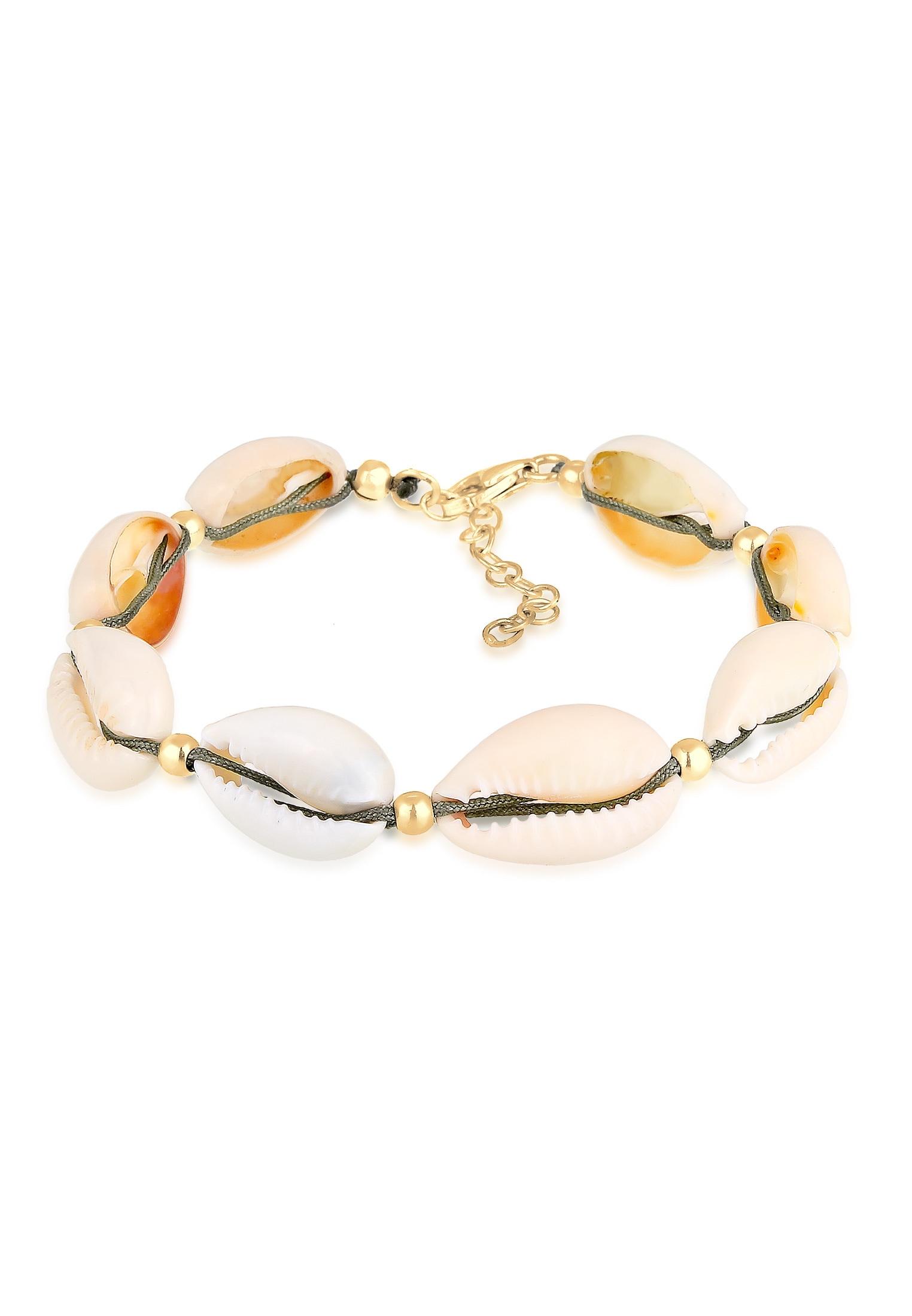 Elli Armband »Echte Kauri Muscheln Beach 925 Silber vergoldet«