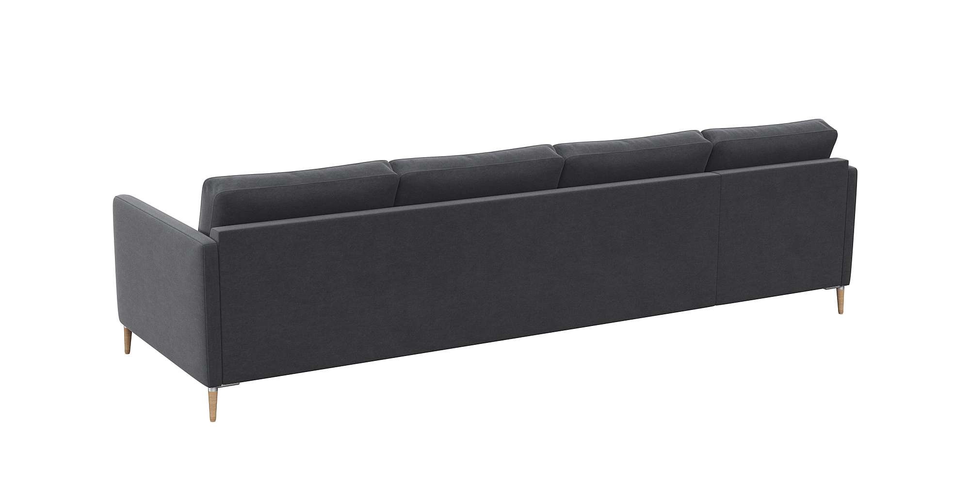 FLEXLUX Ecksofa »Fiore, super Sitzkomfort durch Kaltschaum im Sitz, L-Form«, schmale Armlehnen, Füße Alu+ Eiche