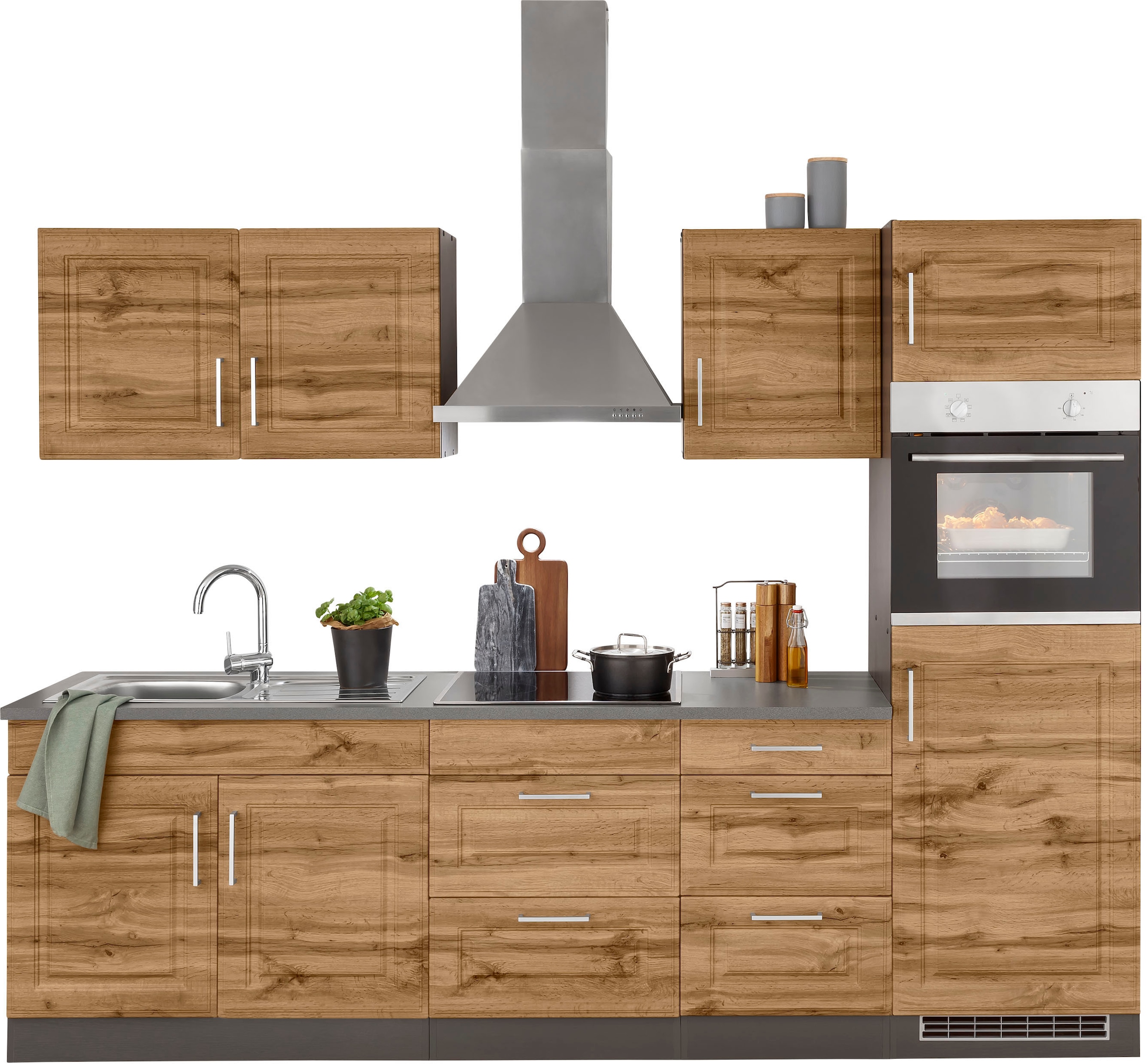 HELD MÖBEL Küchenzeile »Stockholm«, Breite 270 cm, mit hochwertigen MDF Fro günstig online kaufen