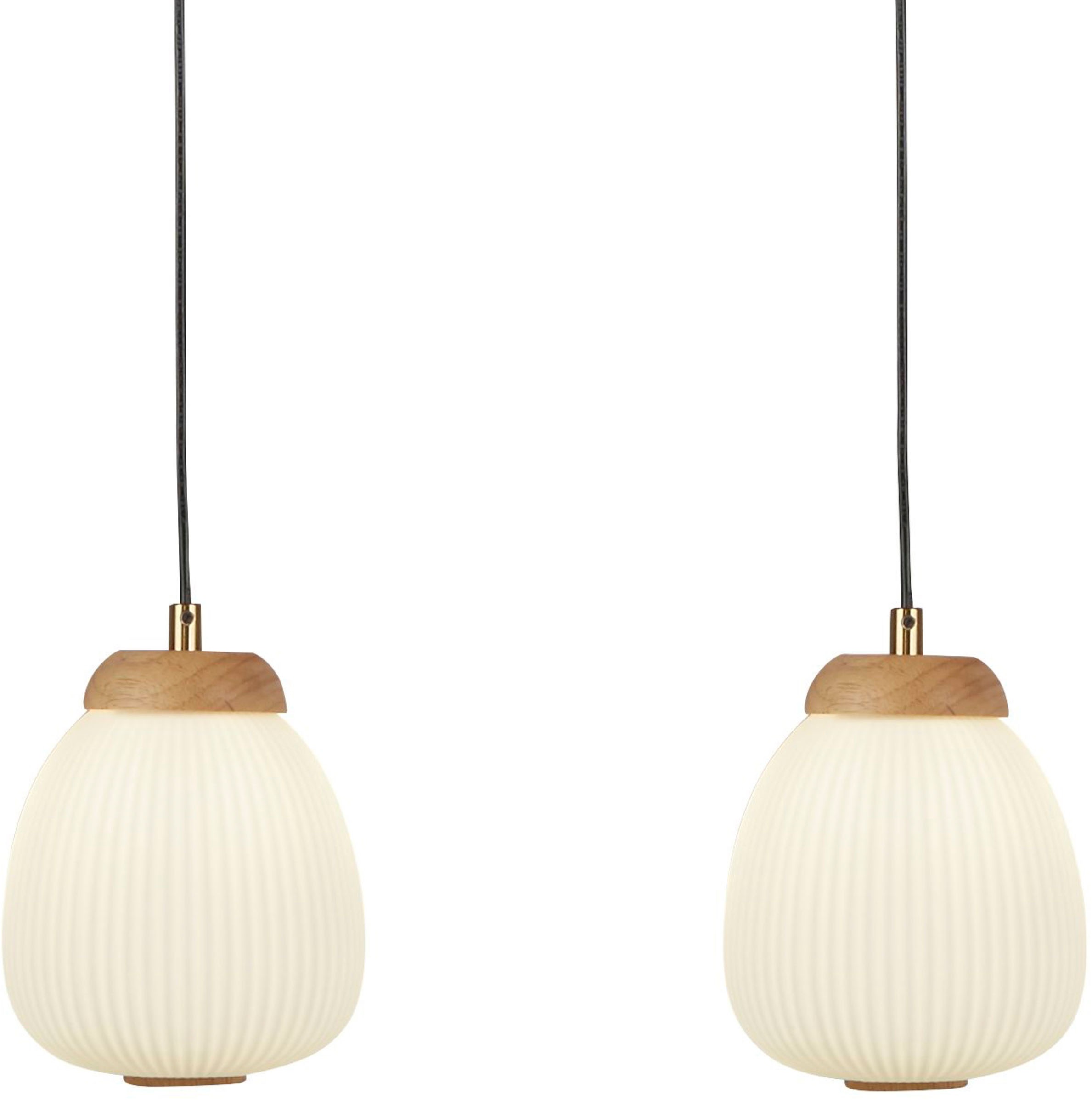 Searchlight Hängeleuchte »Ella 3Lt Pendant - Black Metal & Opal Ribbed Glass« E14 1 Stk.