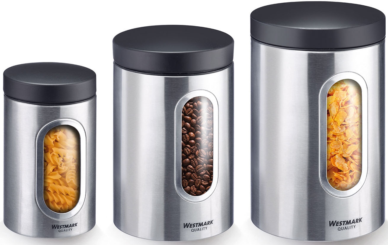 WESTMARK Vorratsdose »Vorratsdose mit Fenster 1800 ml«, (1 tlg.), Edelstahl Vorratsbehälter für Kaffee, Mehl, Zucker etc.