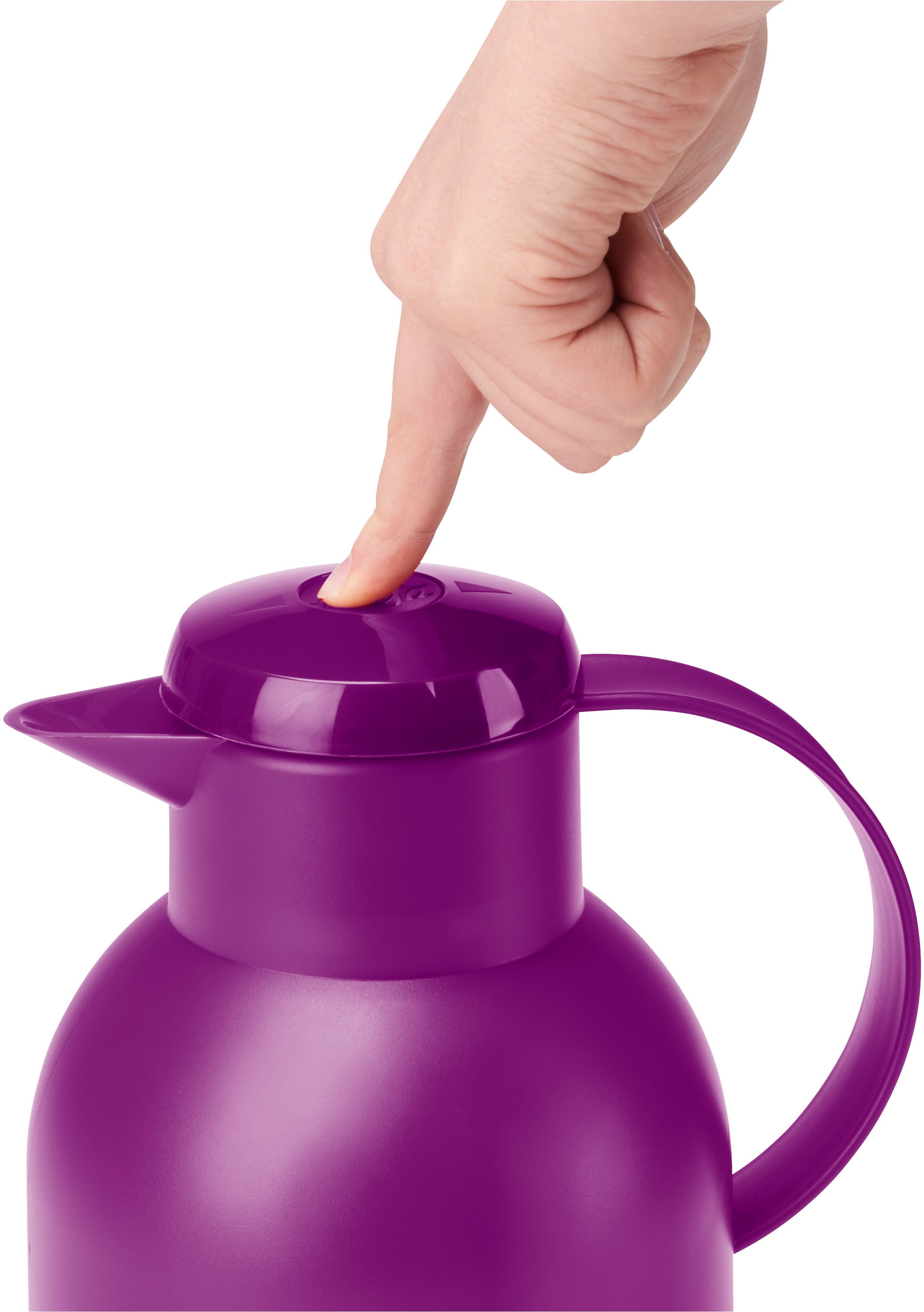 Emsa Isolierkanne »Samba«, 1,5 l, XXL-Modell, zeitloses Design, einfacher Knopfdruck, 24h kalt, 12h warm