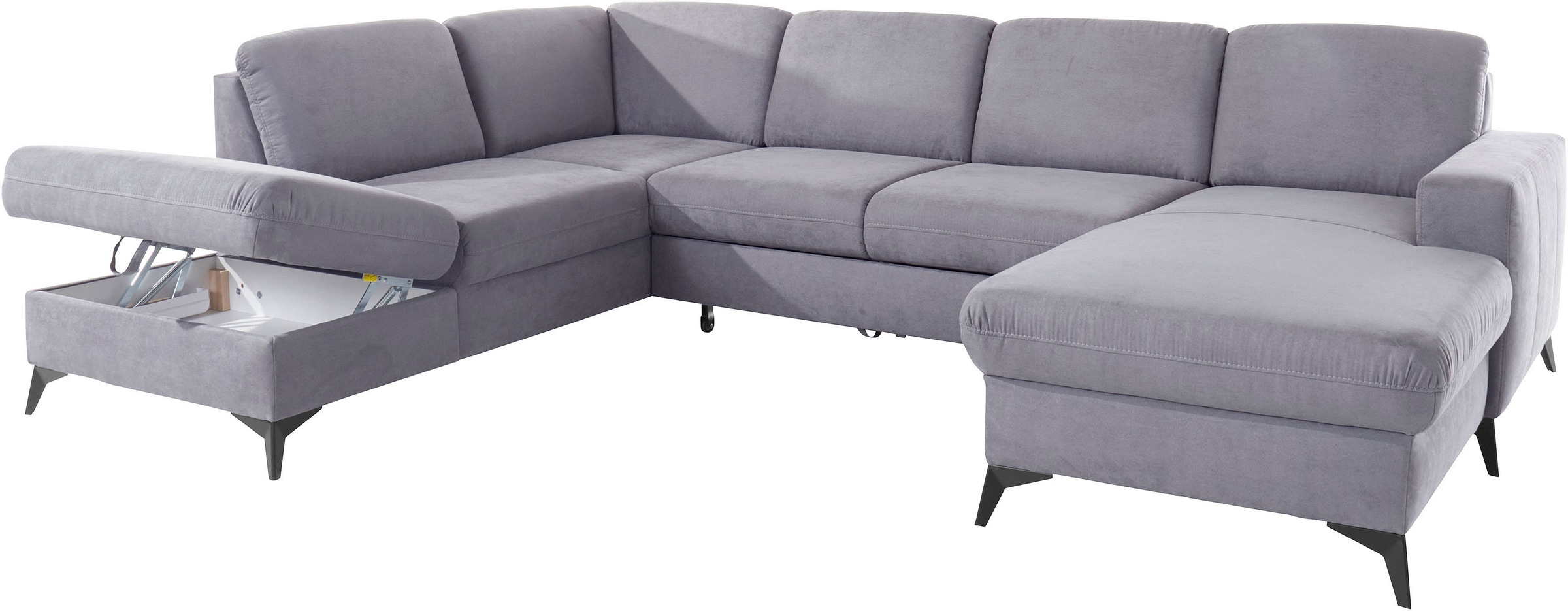 Places of Style Wohnlandschaft »Lolland U-Form«, Wahlweise mit Bettfunktion und Stauraum, auch mit abwischbarem Bezug
