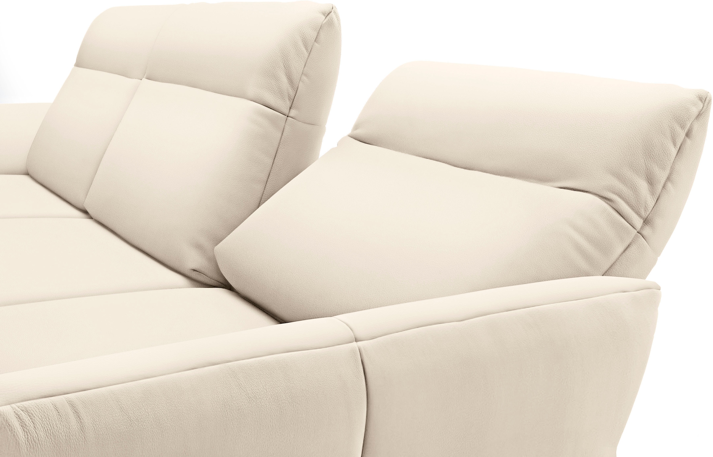 Creation BY ROLF BENZ Ecksofa »CR.460«, Sockel in Nussbaum, Winkelfüße in Umbragrau, Breite 318 cm