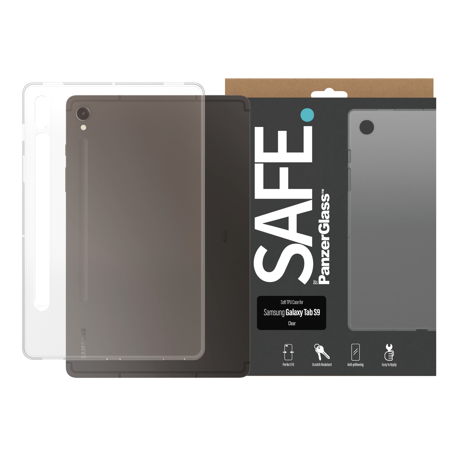 SAFE by PanzerGlass Tablet-Hülle »Soft TPU Case für Samsung Galaxy Tab S9«, Backcover, Schutzhülle, Tabletschutzhülle, Case, Schutzcase, stoßfest