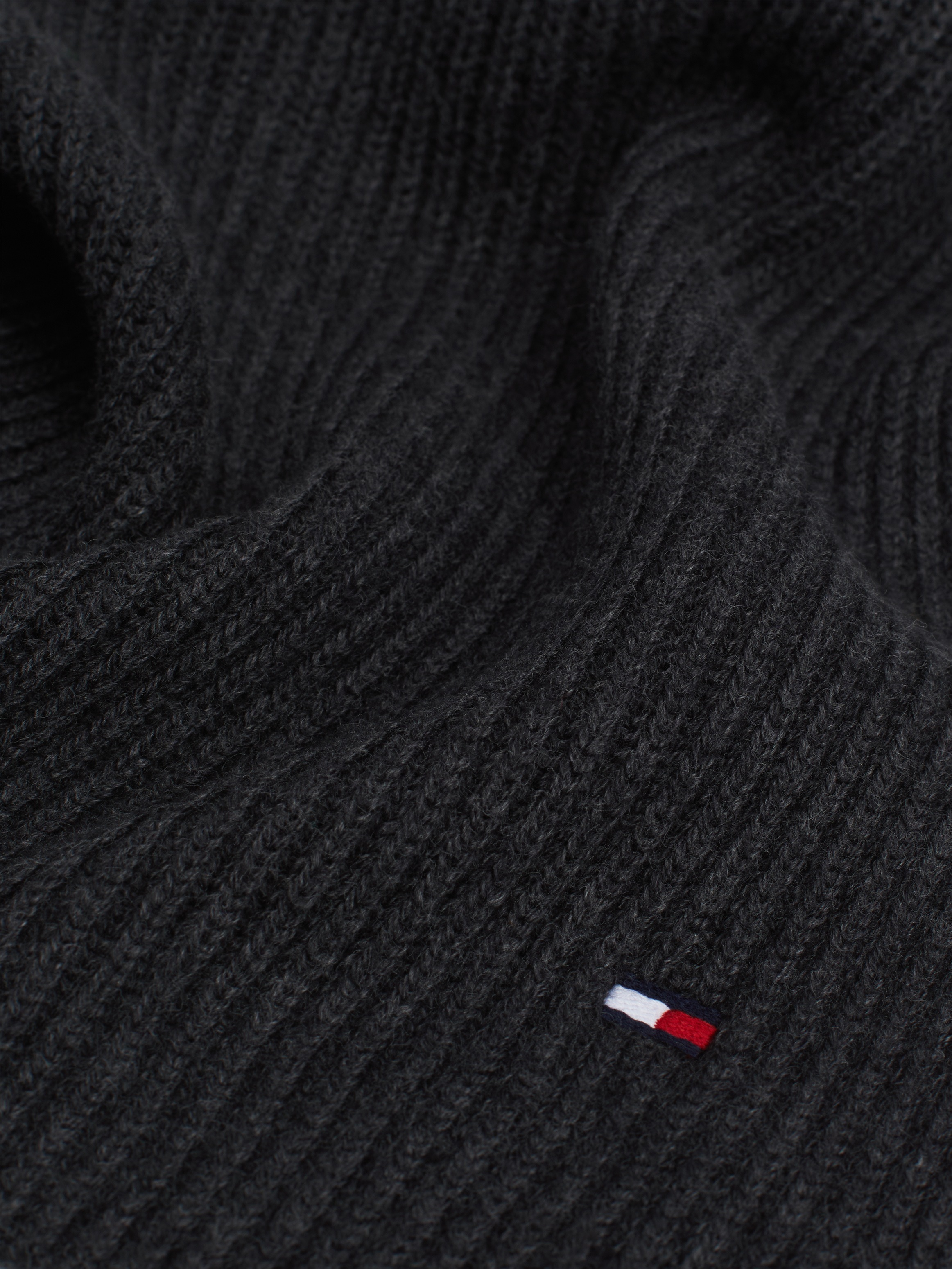 Tommy Hilfiger Strickschal »TH FLAG PIMA COTTON CASH SCARF«, mit Logostickerei