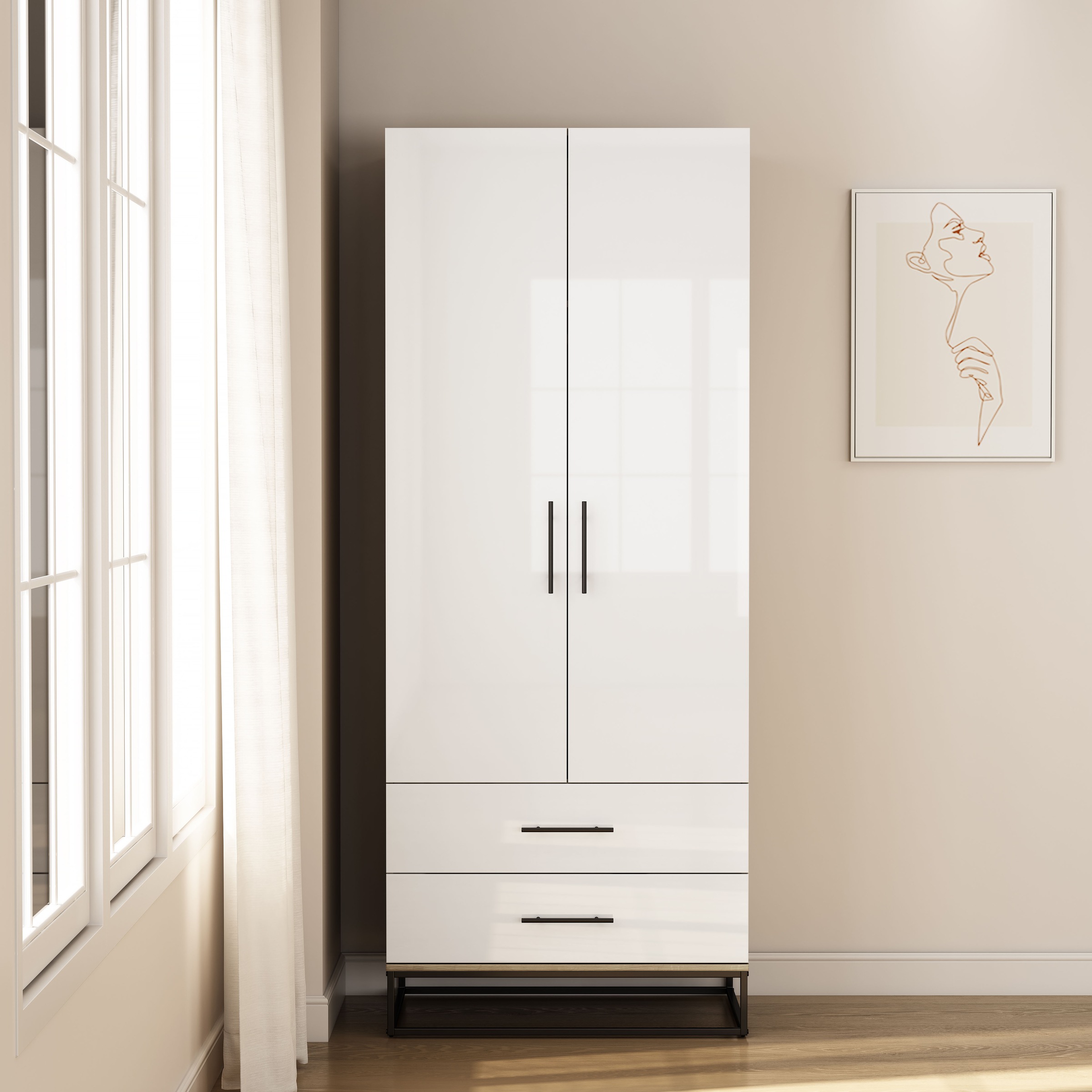 OTTO home Kleiderschrank »Lucca Schlafzimmerschrank Garderobe hochglanz Bes günstig online kaufen