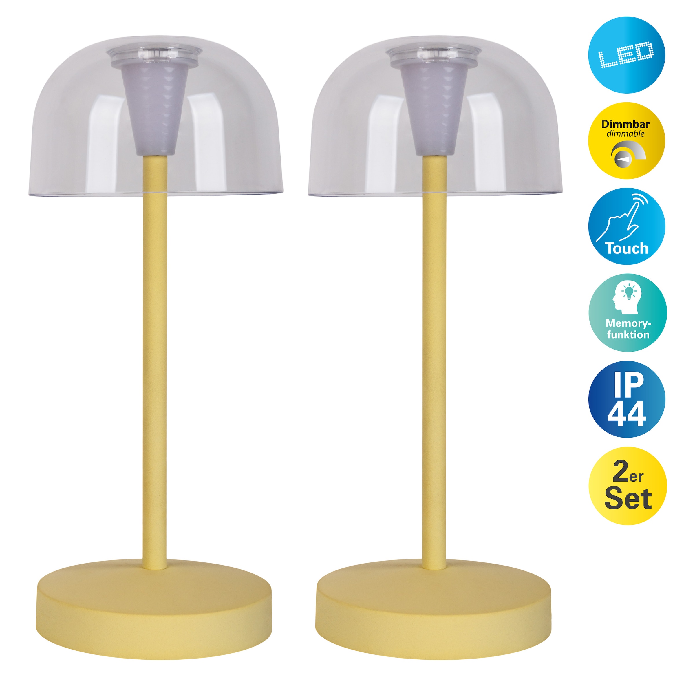 näve LED Tischleuchte »Gomba 18,5 cm«, 2er-Set, Leuchtmittel LED-Modul   LE günstig online kaufen