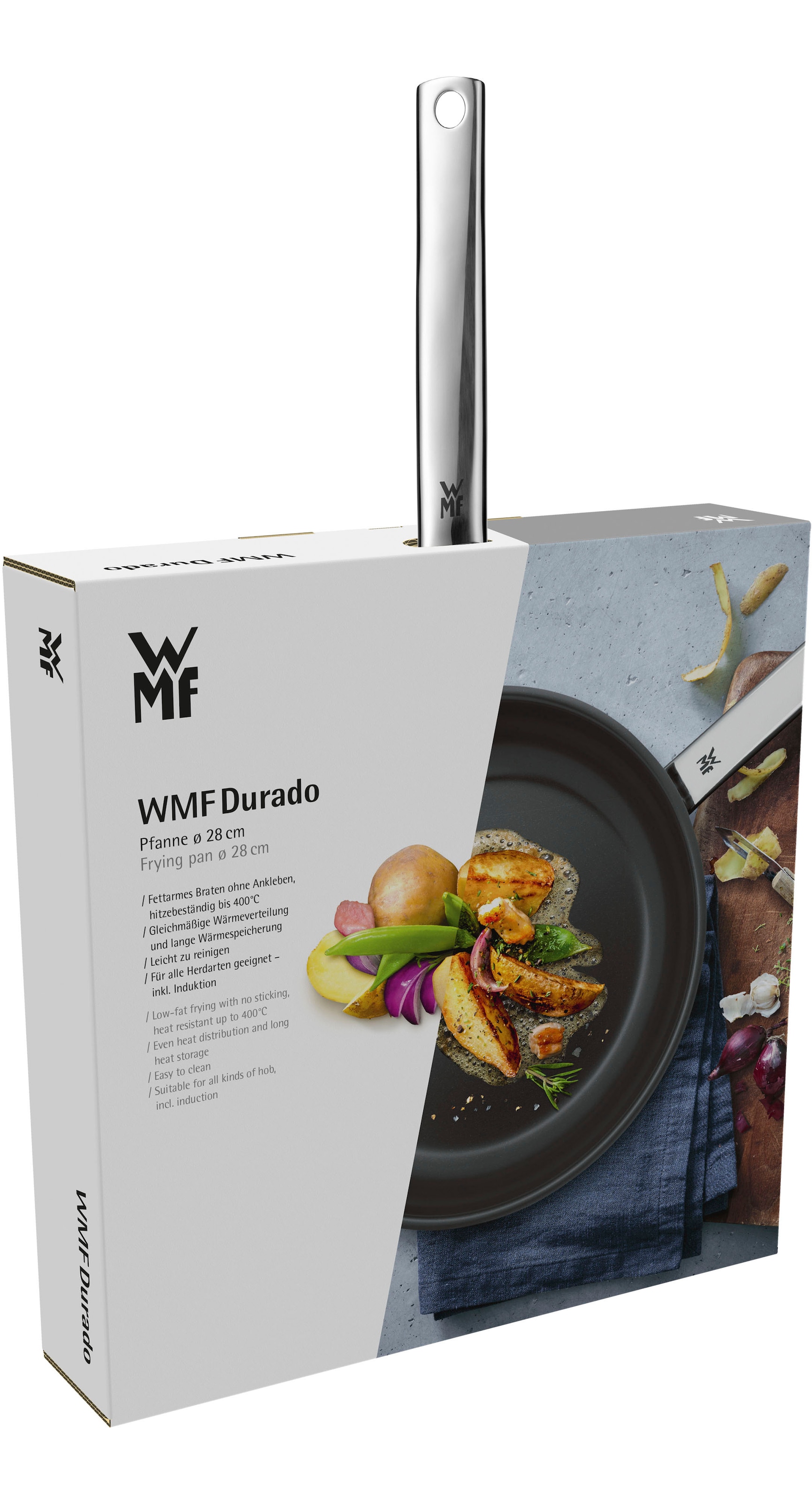 WMF Bratpfanne »Durado Edelstahlpfanne 28 cm, Induktion«, Cromargan® Edelstahl Rostfrei 18/10, (1 tlg.), Antihaftbeschichtet,für alle Herdarten geeignet, energiesparend