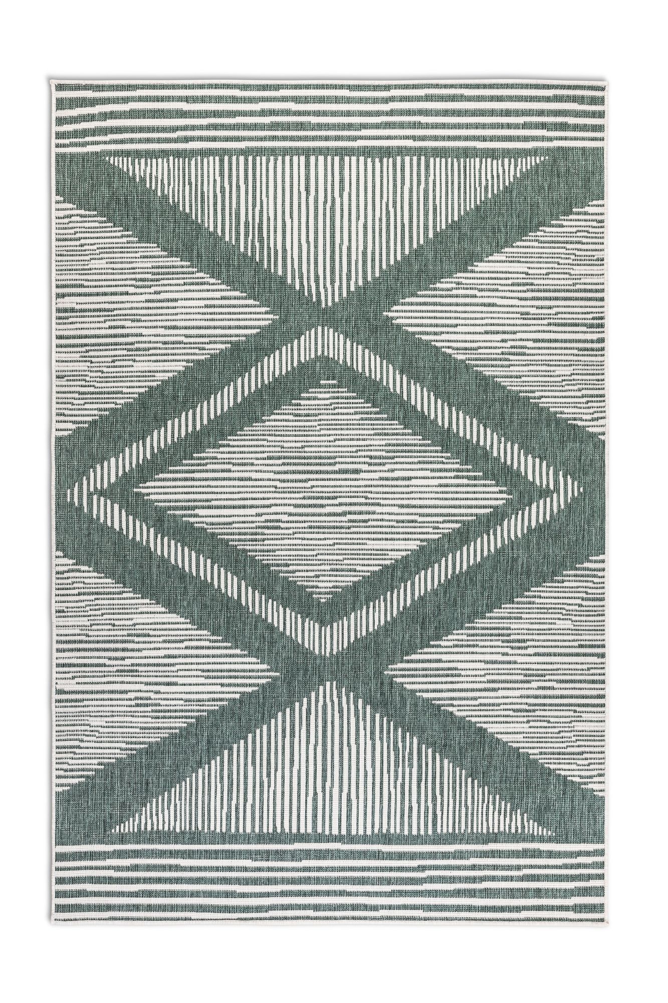 ELLE DECORATION Teppich »Rhombus, In- und Outdoor«, rechteckig, 5 mm Höhe, Flachgewebe, In-& Outdoor, Modern, Wendeteppich, Balkon, Wohnzimmer