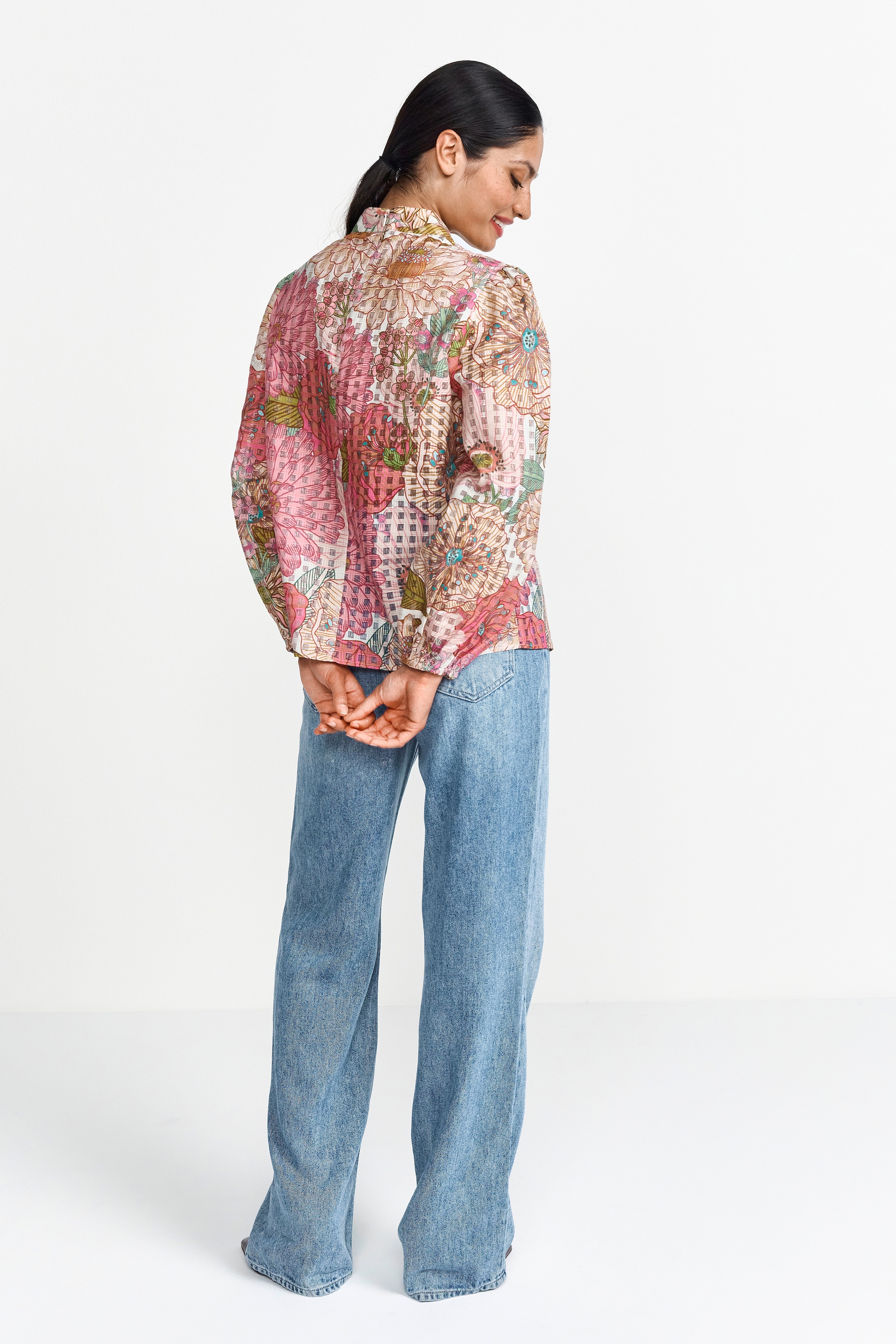RICHROYAL Klassische Bluse, Mit Rundhalsausschnitt